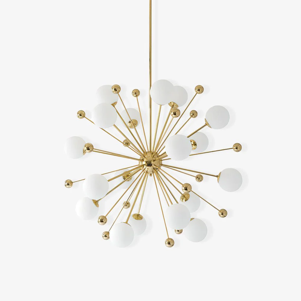 Lustra Chandelier Brass Opal Globe