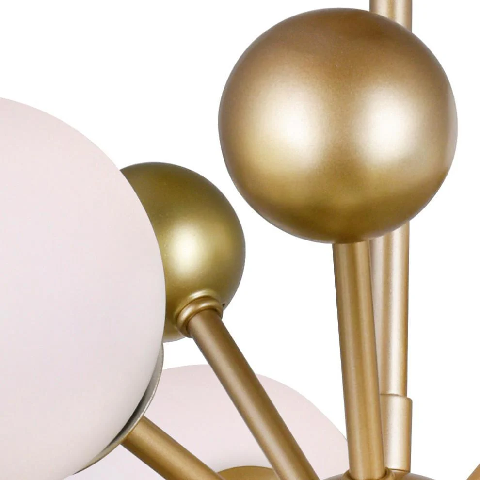 Lustra Chandelier Brass Opal Globe - Image 10