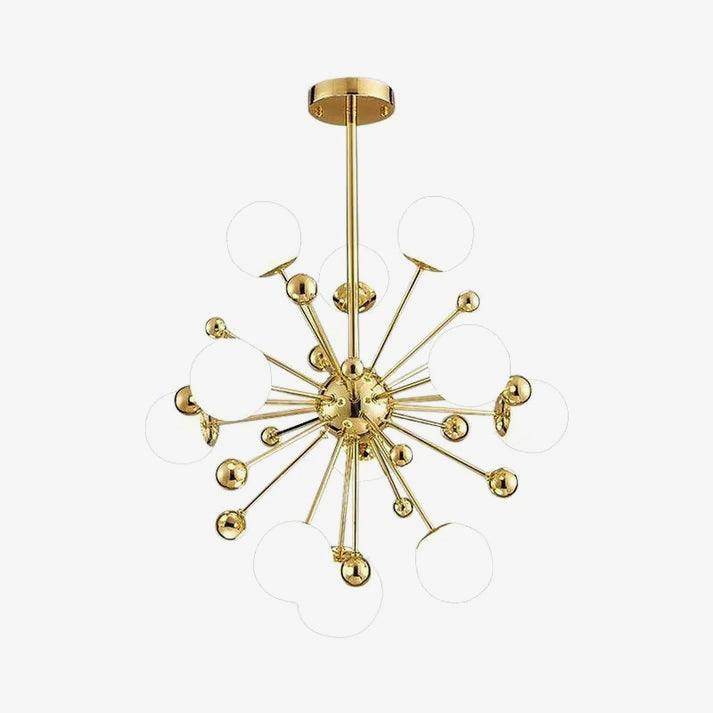 Lustra Chandelier Brass Opal Globe - Image 11