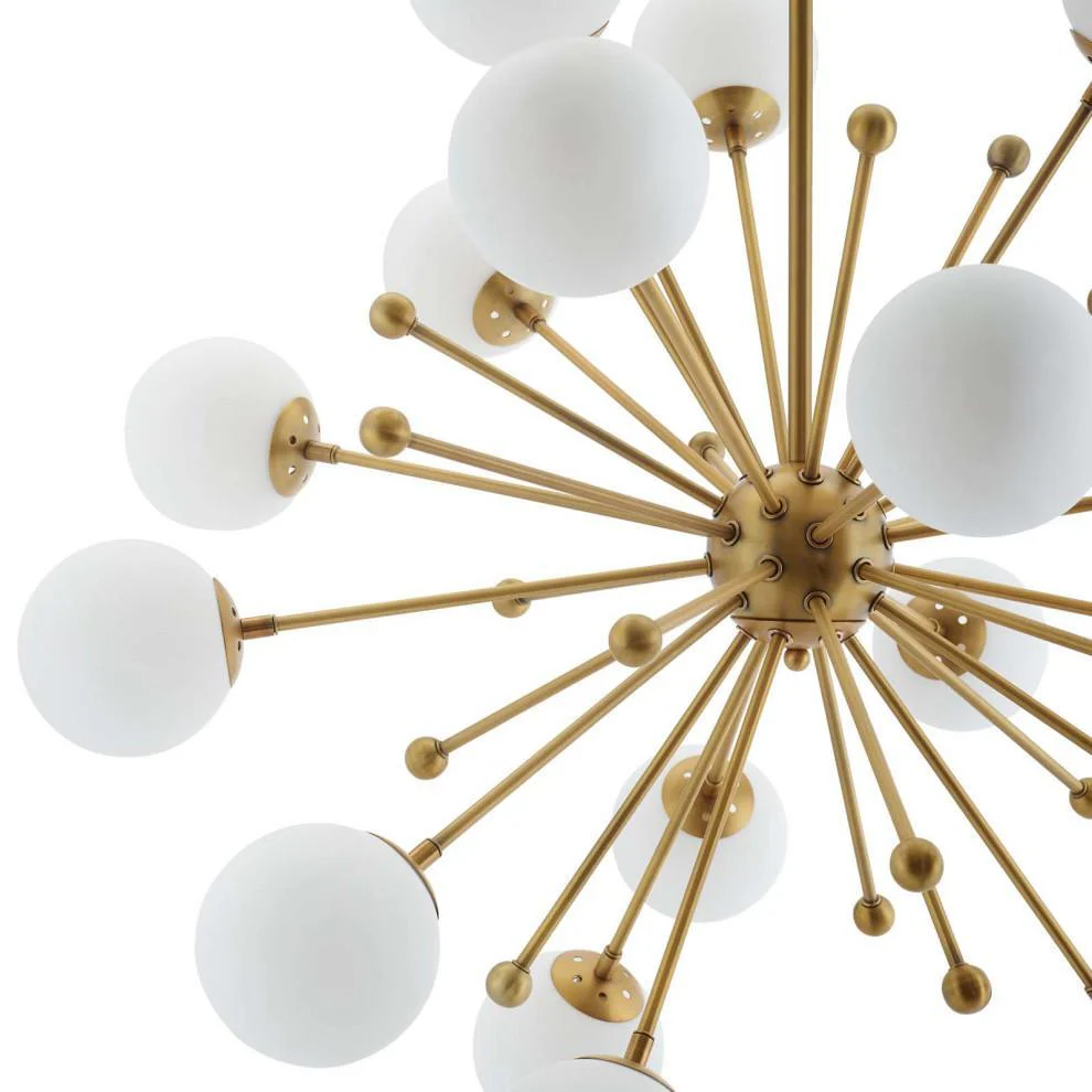 Lustra Chandelier Brass Opal Globe - Image 18