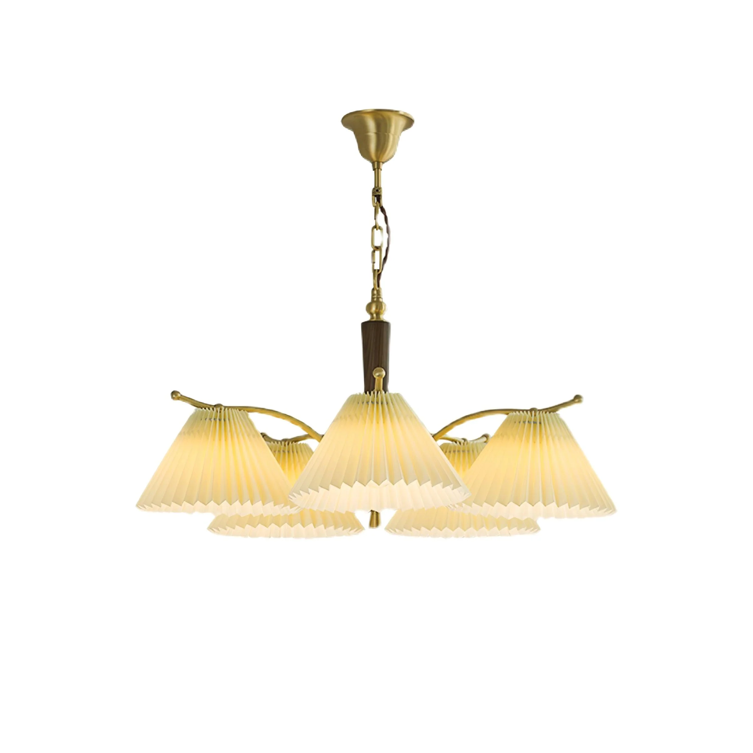 Lustra Chandelier Brass Pleated Shade Classic - Image 14