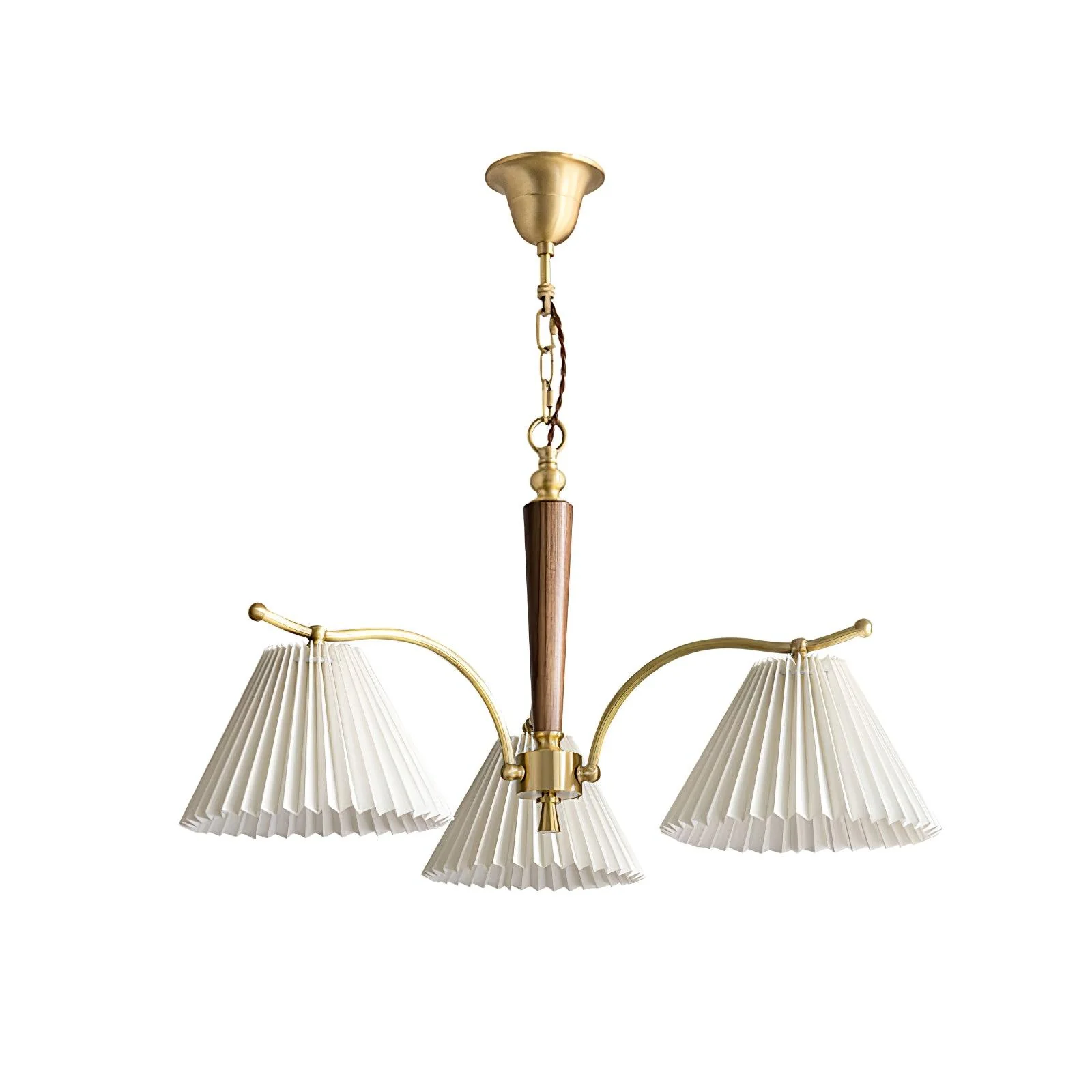 Lustra Chandelier Brass Pleated Shade Classic - Image 15