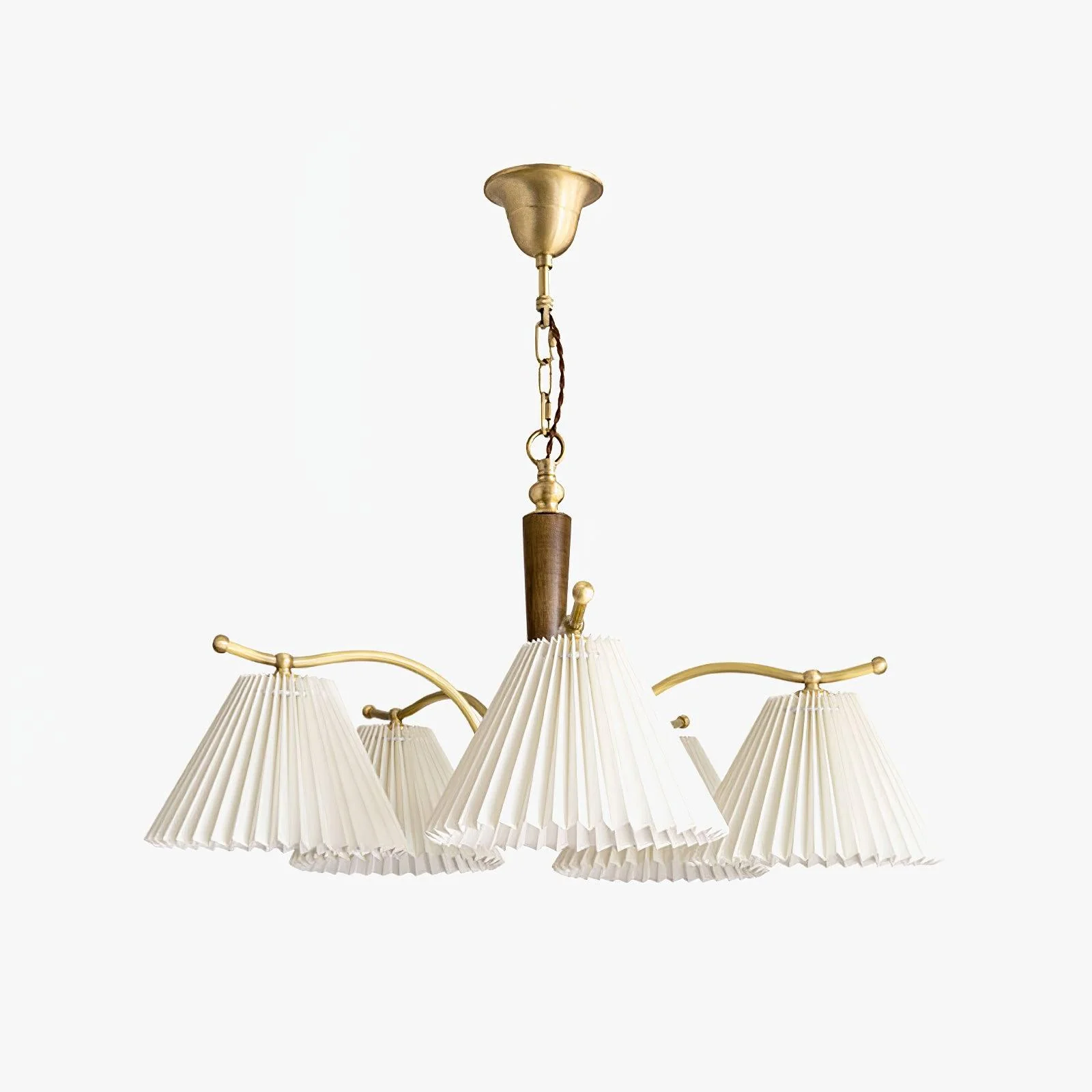 Lustra Chandelier Brass Pleated Shade Classic - Image 32
