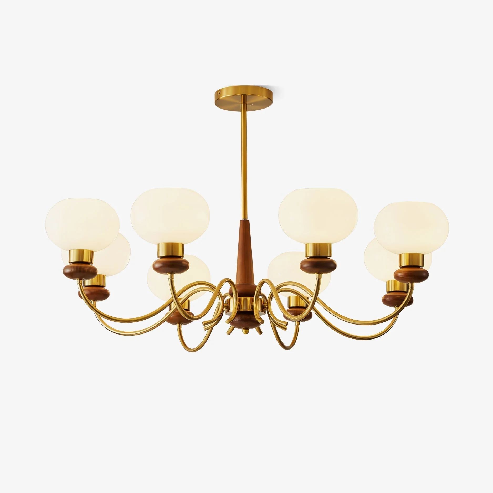 Lustra Chandelier Brass Wood Globe Classic - Image 5