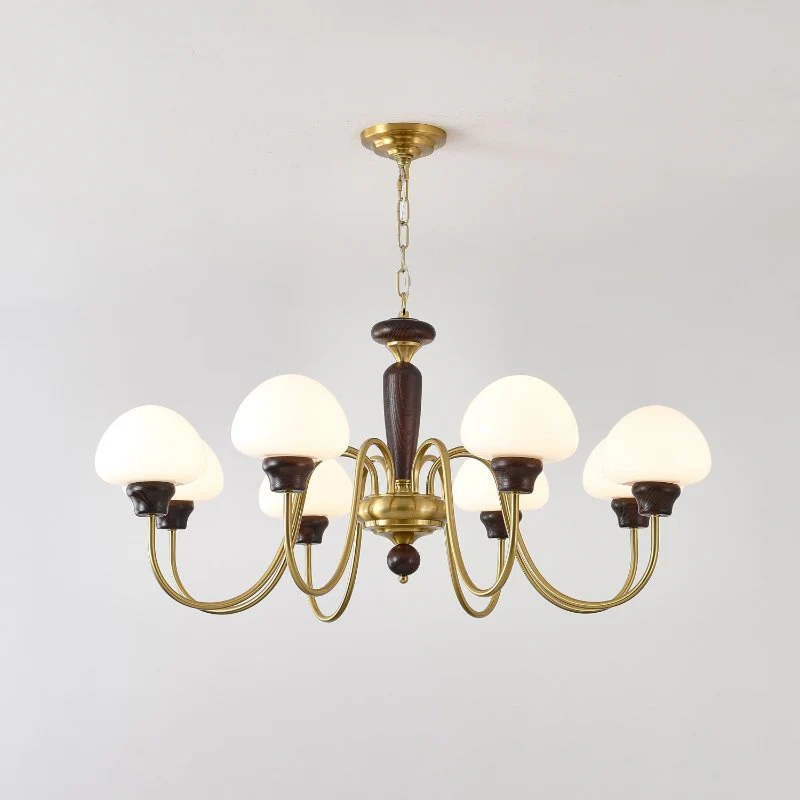Lustra Chandelier Brass Wood Mushroom Classic - Image 23