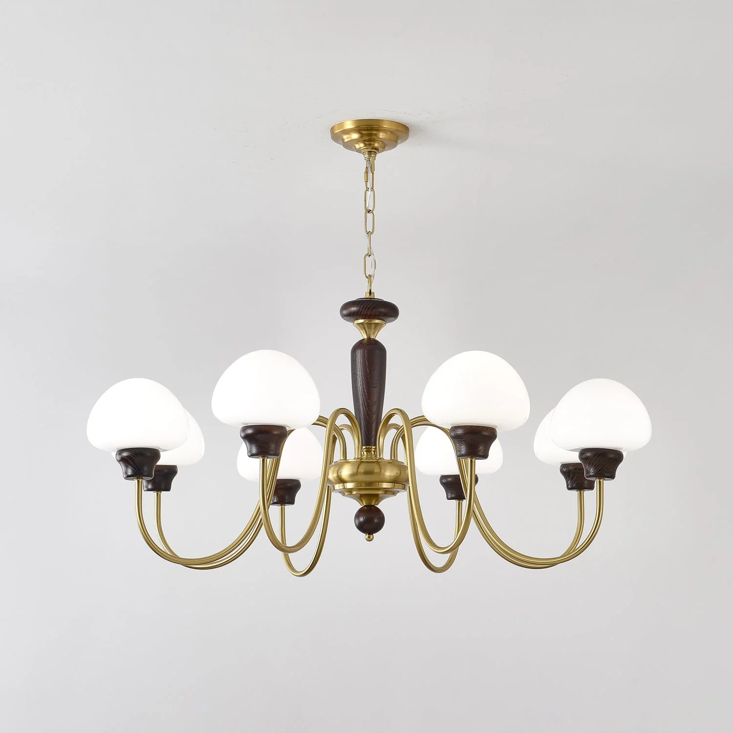 Lustra Chandelier Brass Wood Mushroom Classic - Image 24