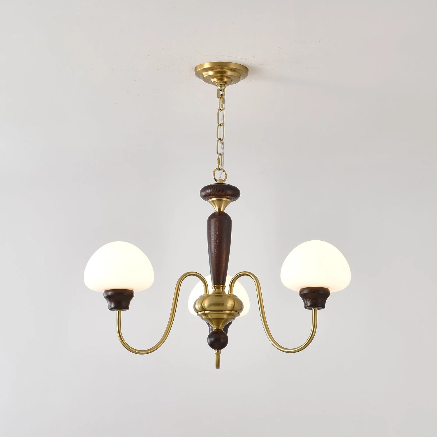 Lustra Chandelier Brass Wood Mushroom Classic - Image 26