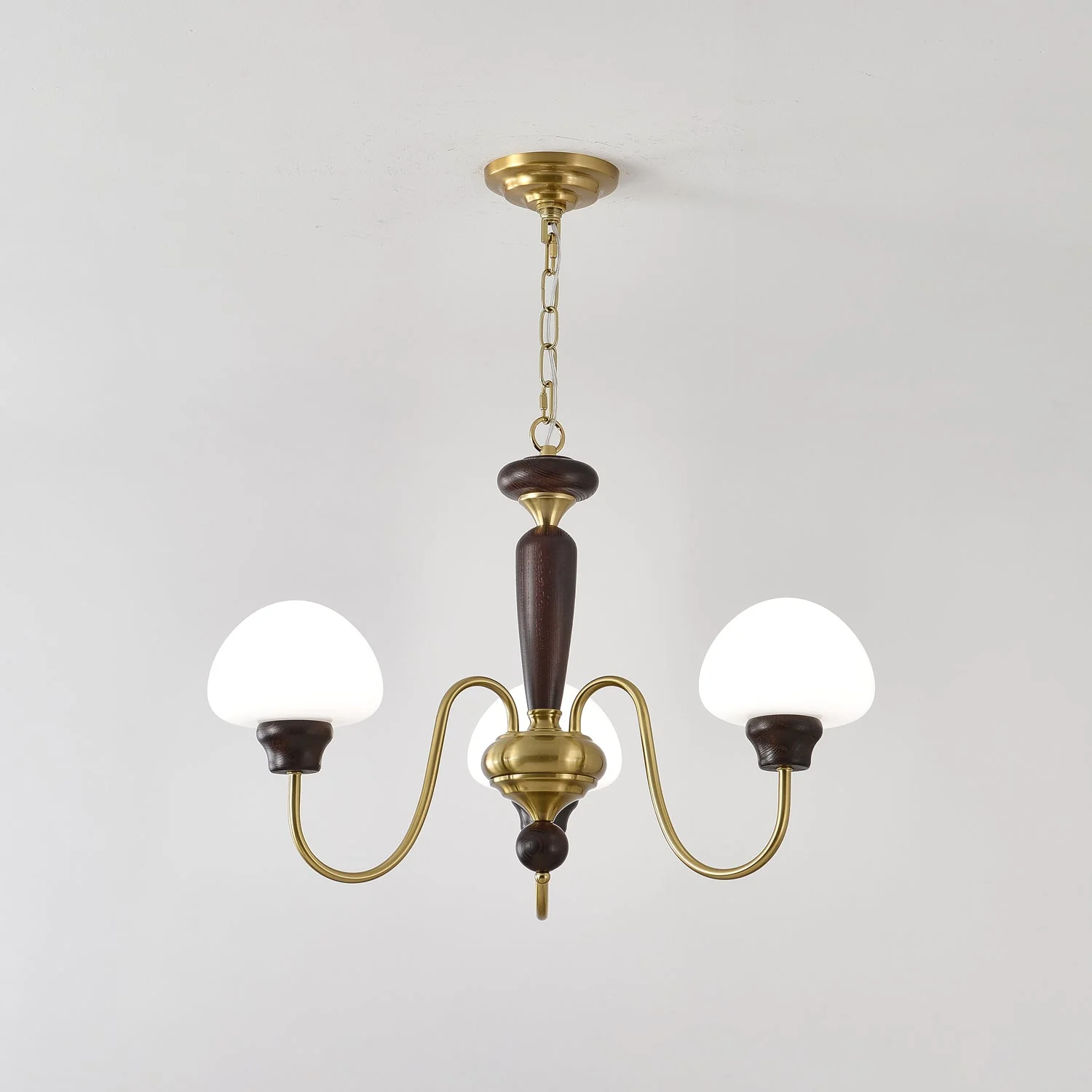 Lustra Chandelier Brass Wood Mushroom Classic - Image 28