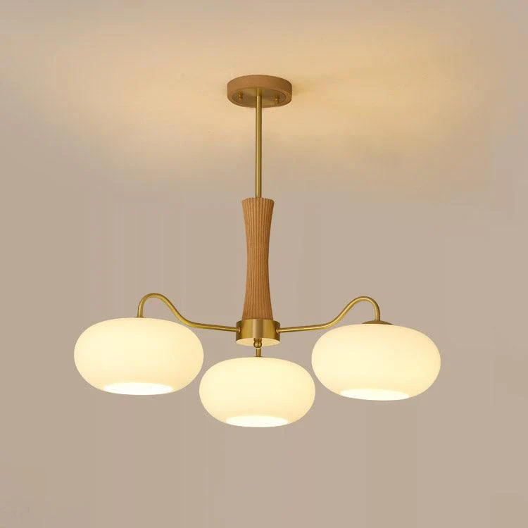 Lustra Chandelier Brass Wooden Persimmon - Image 13