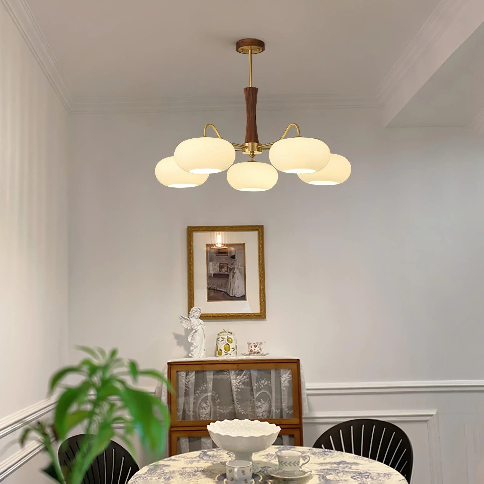 Lustra Chandelier Brass Wooden Persimmon - Image 16