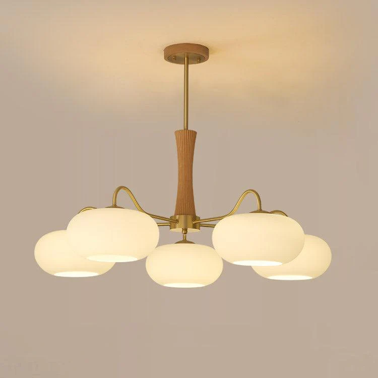Lustra Chandelier Brass Wooden Persimmon - Image 18