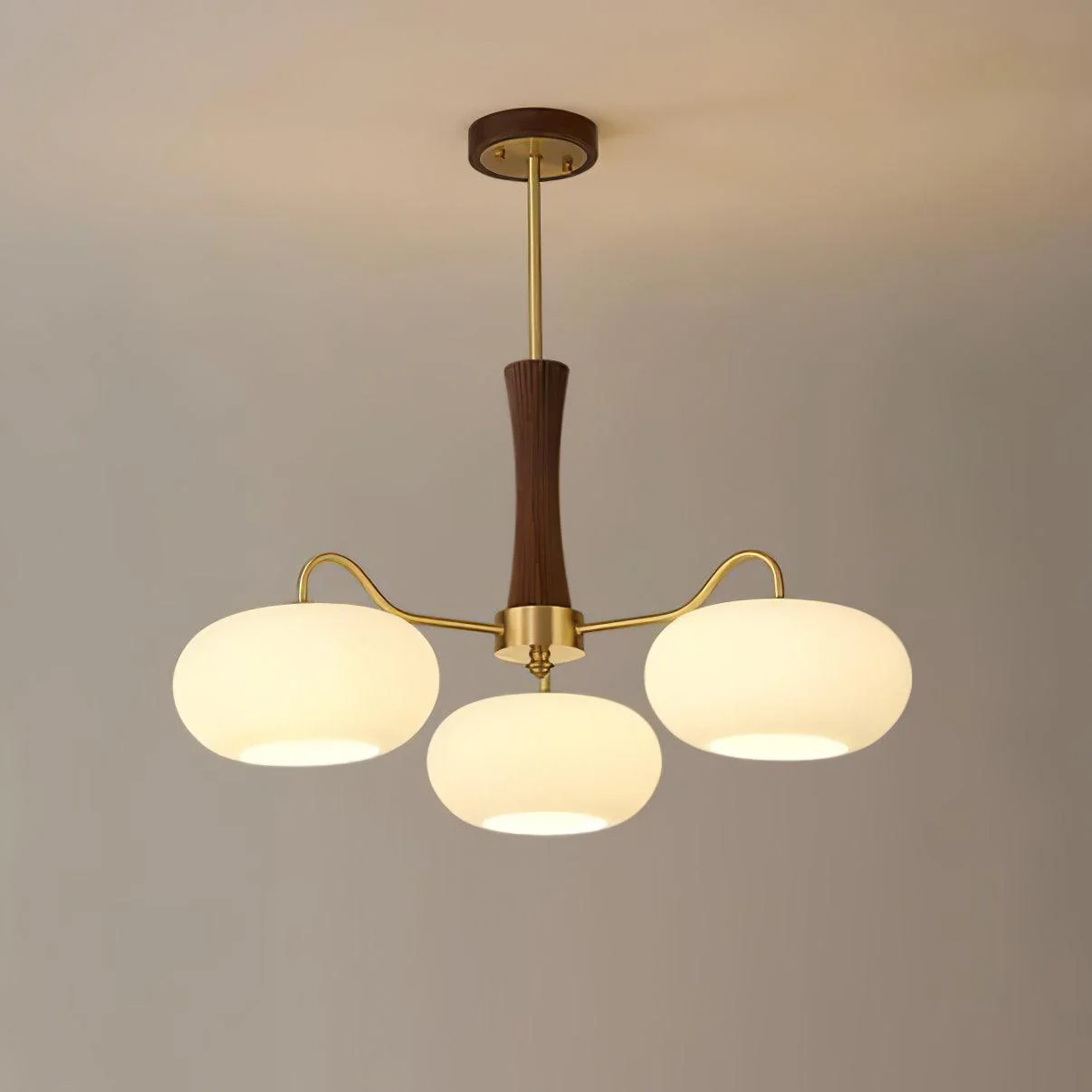 Lustra Chandelier Brass Wooden Persimmon - Image 2