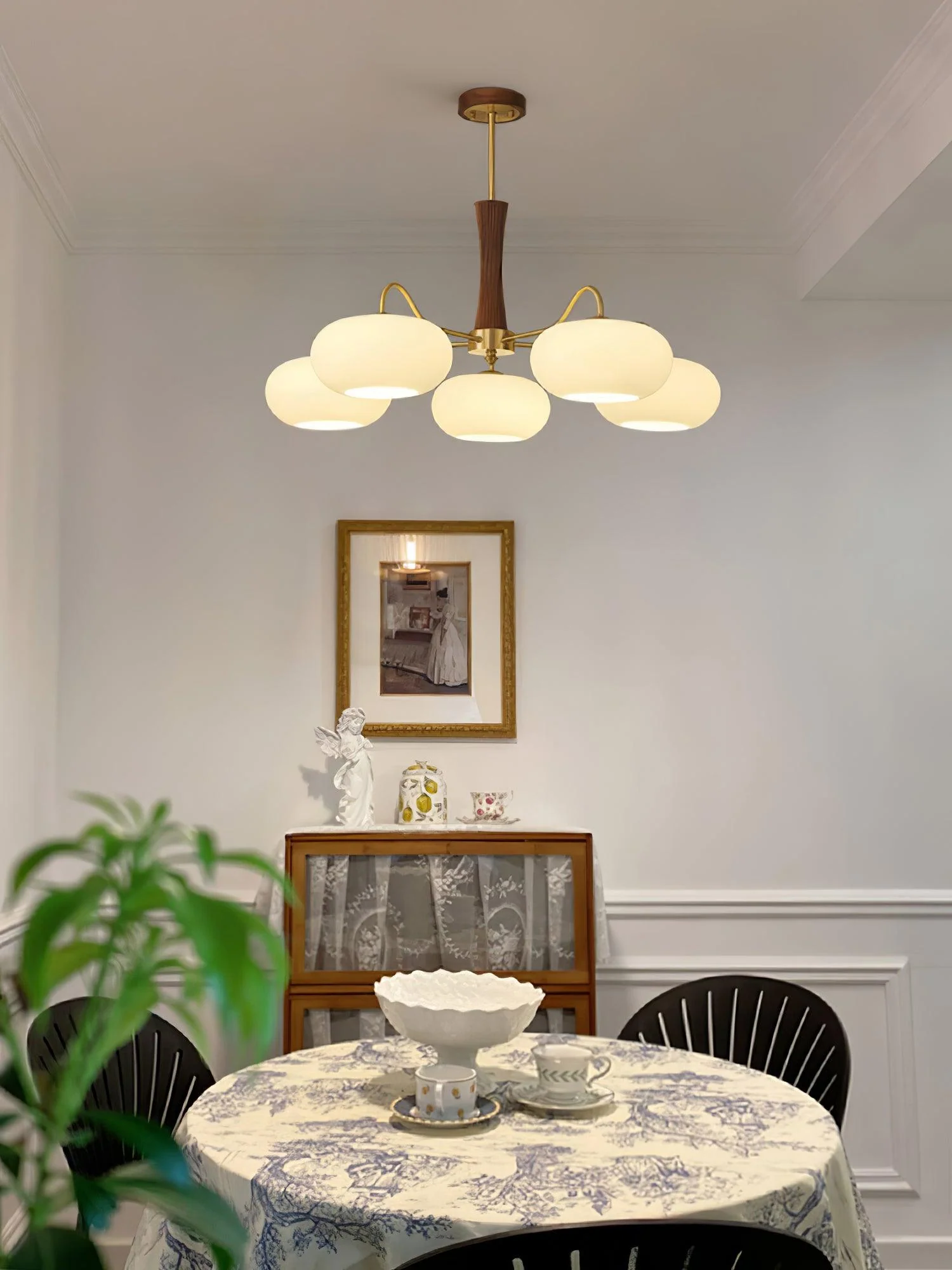 Lustra Chandelier Brass Wooden Persimmon - Image 21