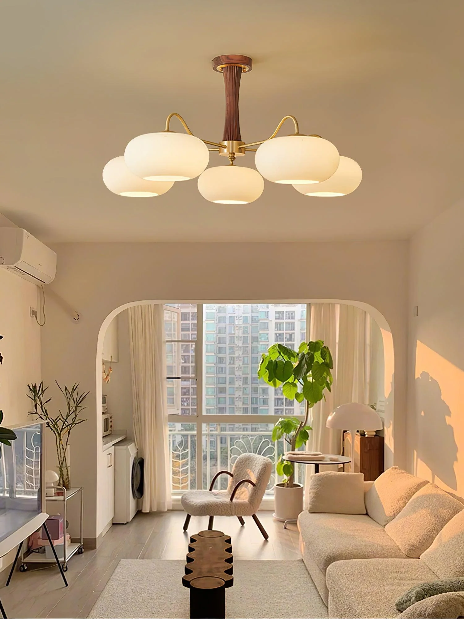 Lustra Chandelier Brass Wooden Persimmon - Image 22