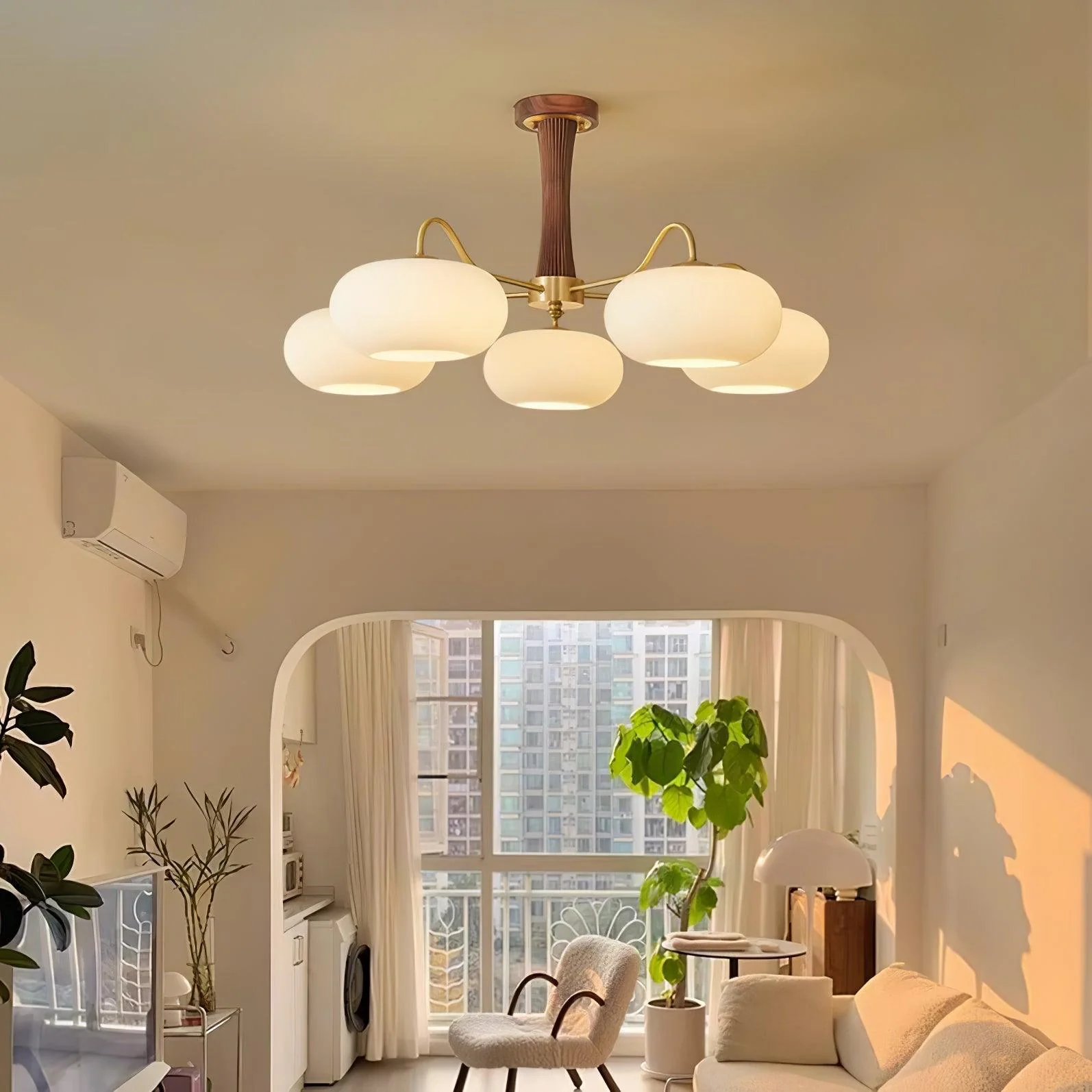 Lustra Chandelier Brass Wooden Persimmon - Image 28