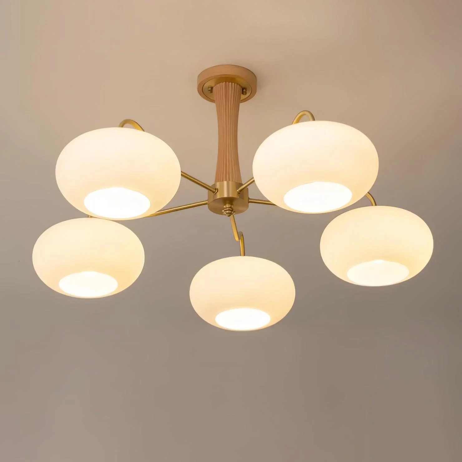 Lustra Chandelier Brass Wooden Persimmon - Image 3