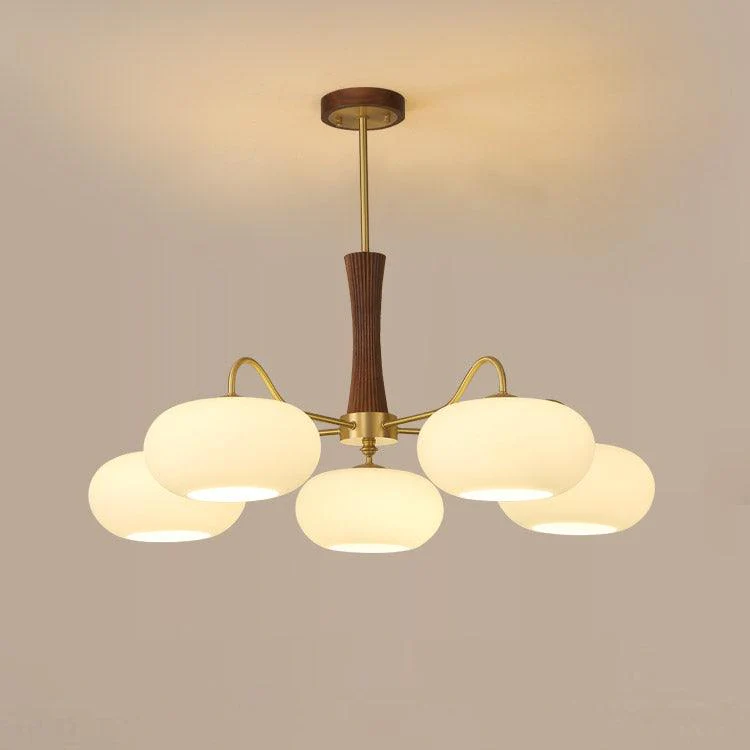 Lustra Chandelier Brass Wooden Persimmon - Image 32
