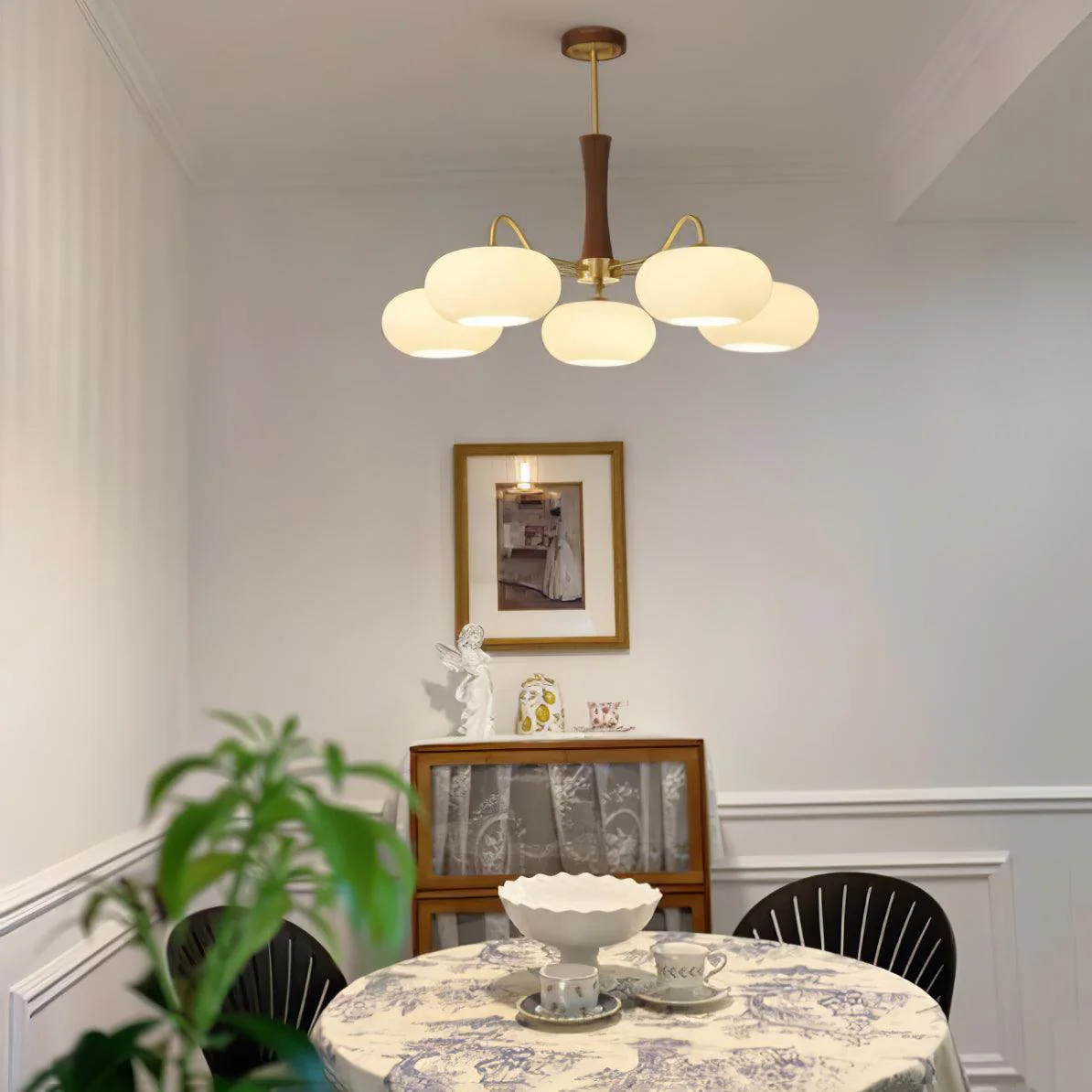 Lustra Chandelier Brass Wooden Persimmon - Image 38