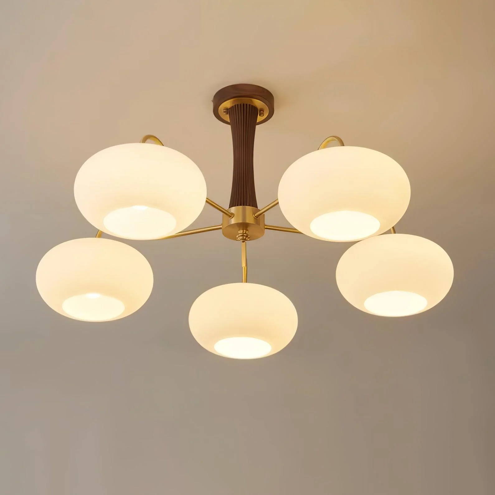 Lustra Chandelier Brass Wooden Persimmon - Image 42