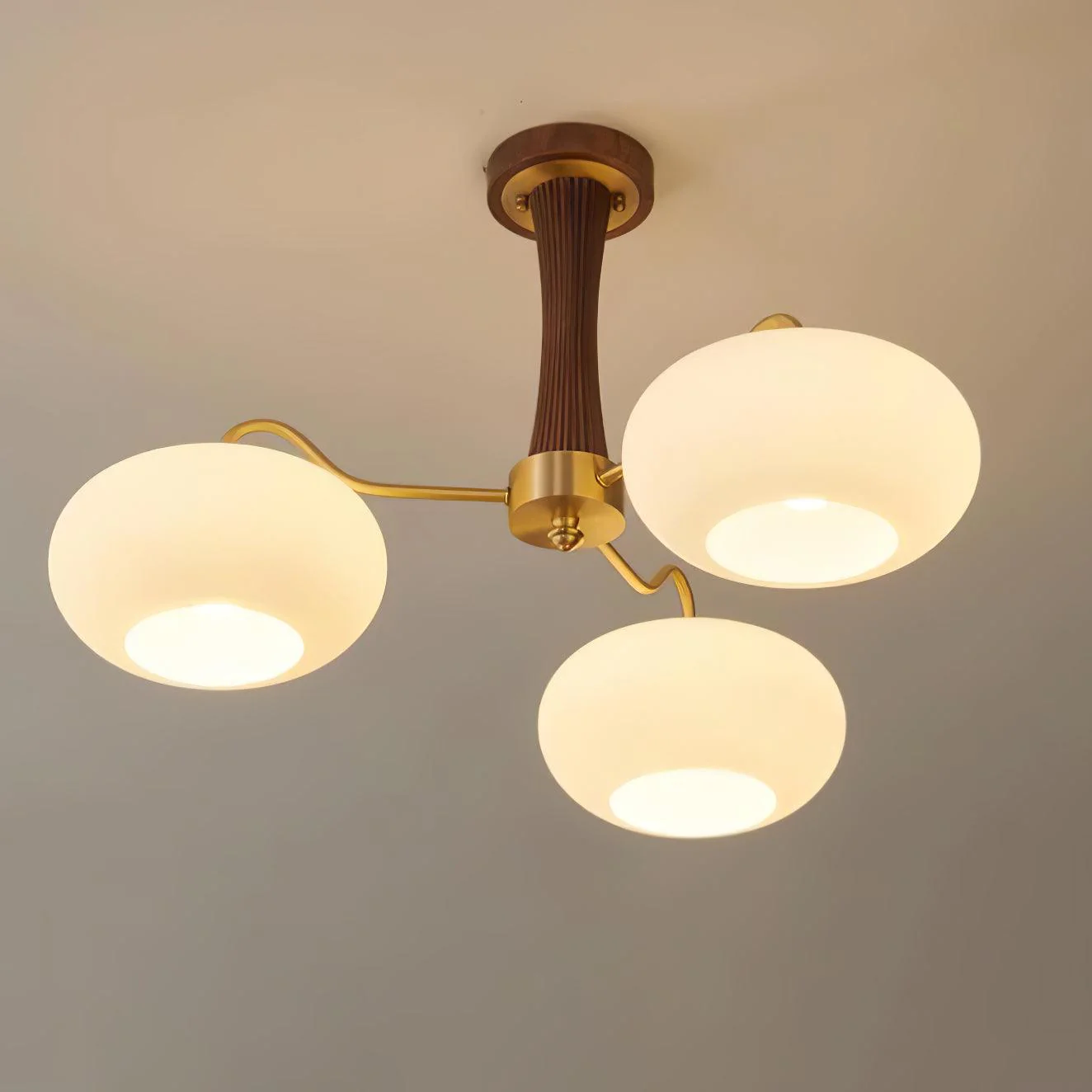 Lustra Chandelier Brass Wooden Persimmon - Image 43