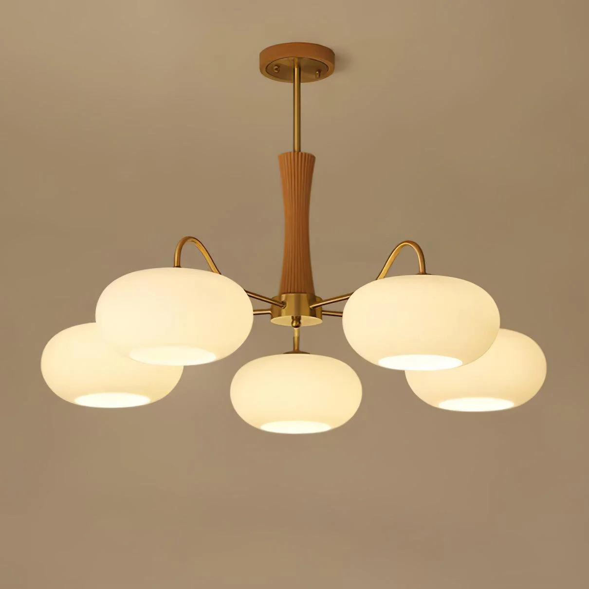 Lustra Chandelier Brass Wooden Persimmon - Image 5