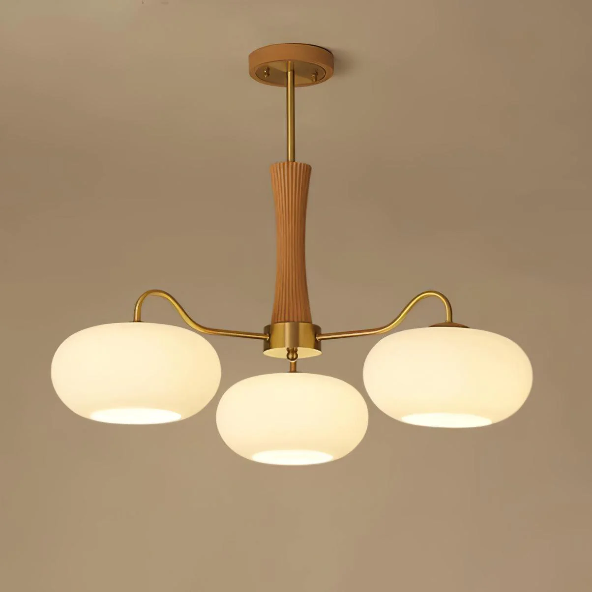 Lustra Chandelier Brass Wooden Persimmon - Image 6