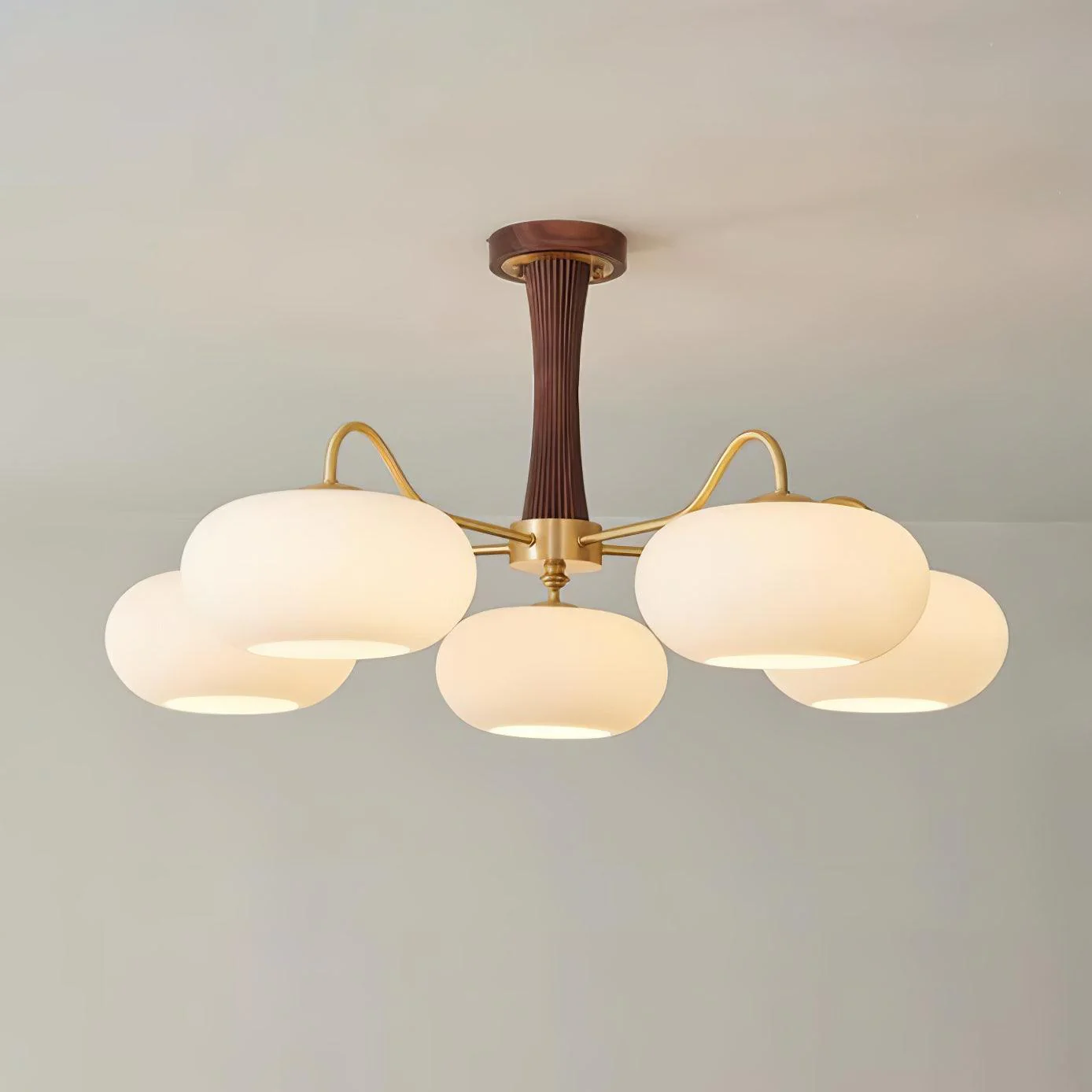 Lustra Chandelier Brass Wooden Persimmon - Image 7