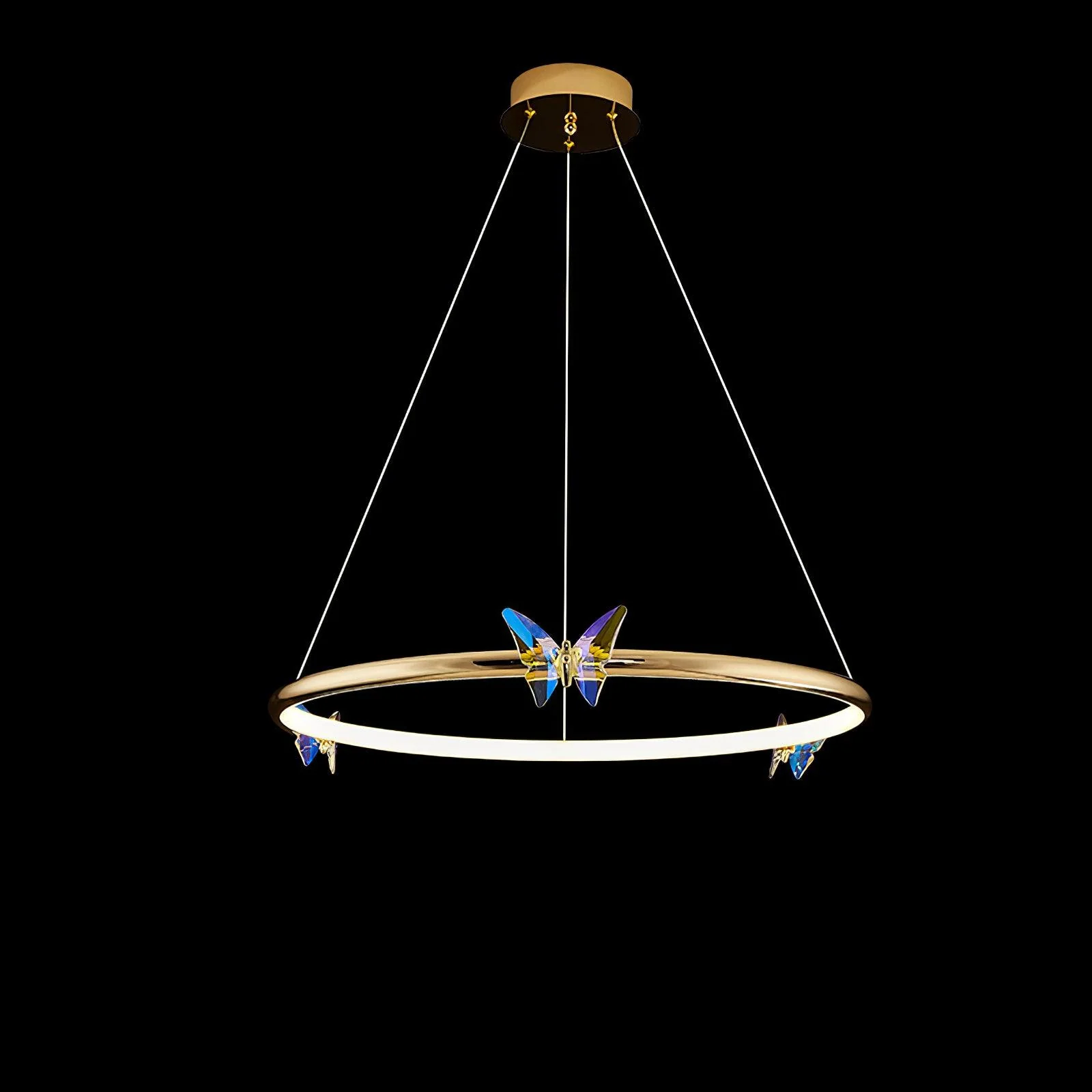 Lustra Chandelier Butterfly Crystal Ring Elegant - Image 2