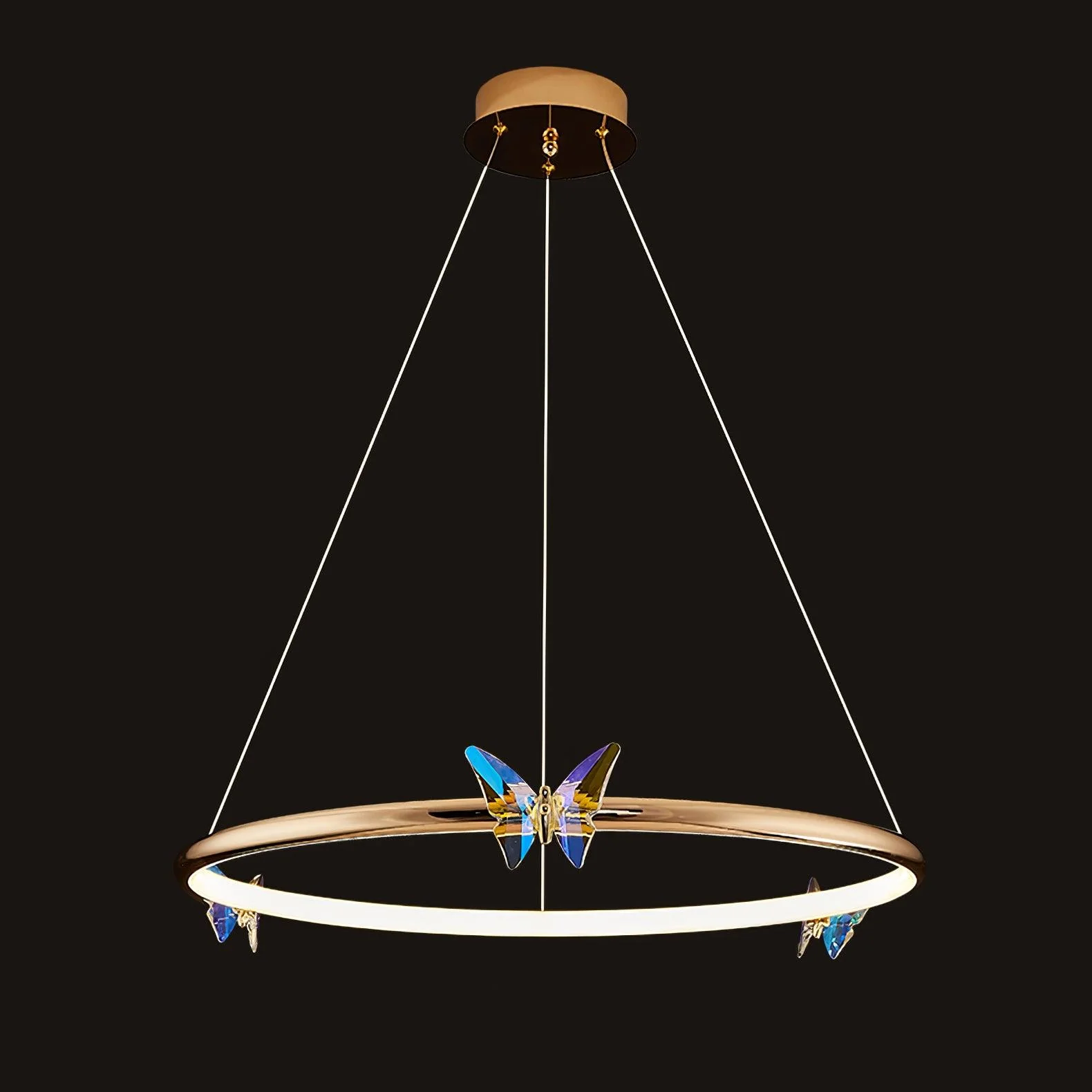 Lustra Chandelier Butterfly Crystal Ring Elegant - Image 3