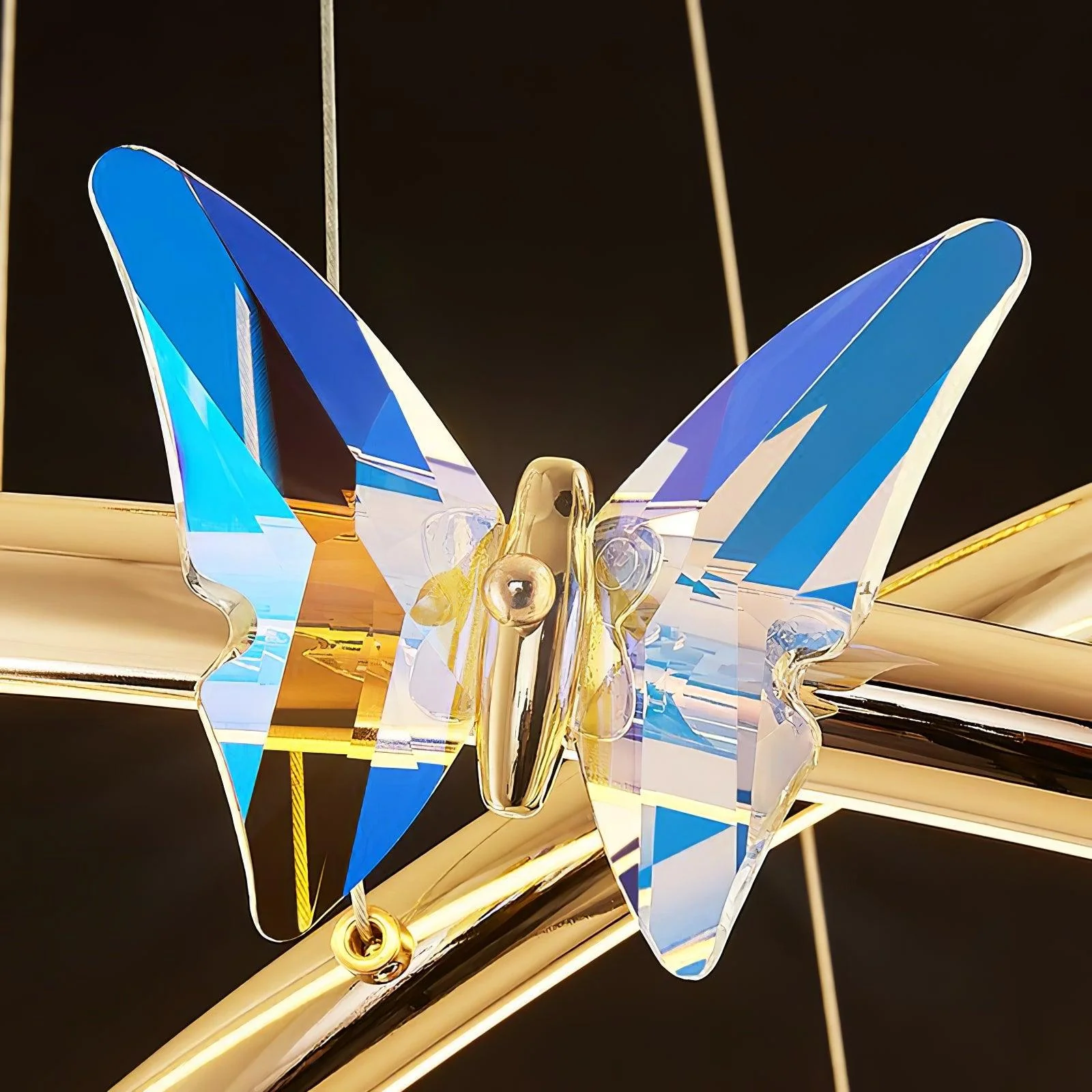 Lustra Chandelier Butterfly Crystal Ring Elegant - Image 5