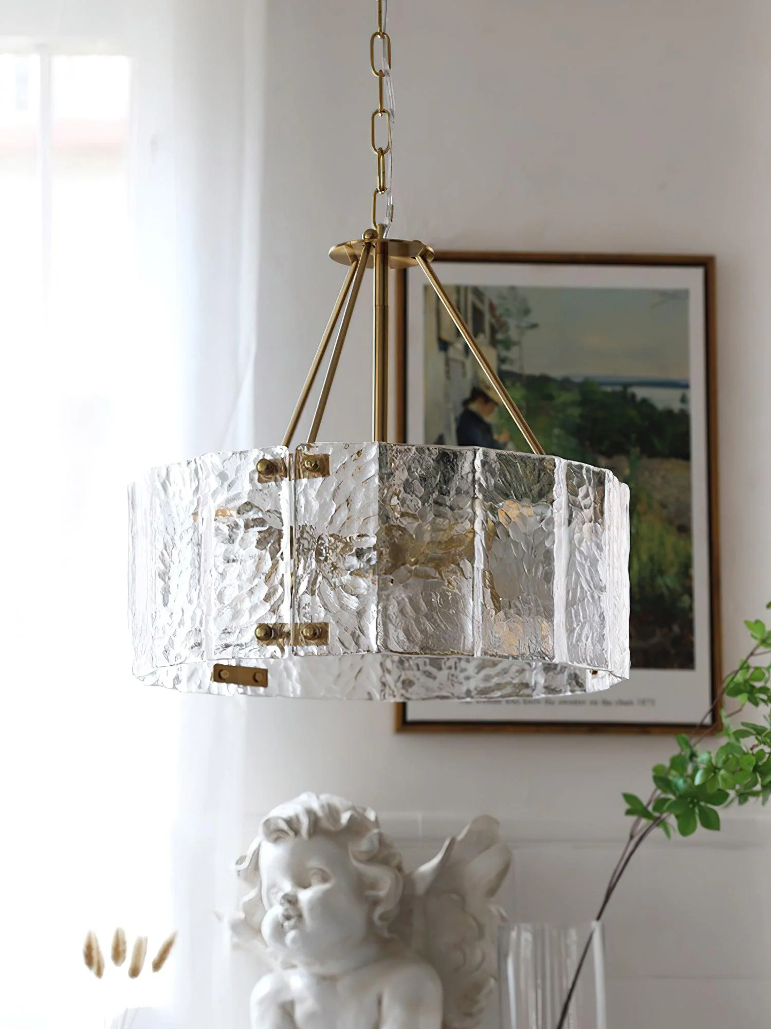 Lustra Chandelier Calvert Clear Textured Glass - Image 10