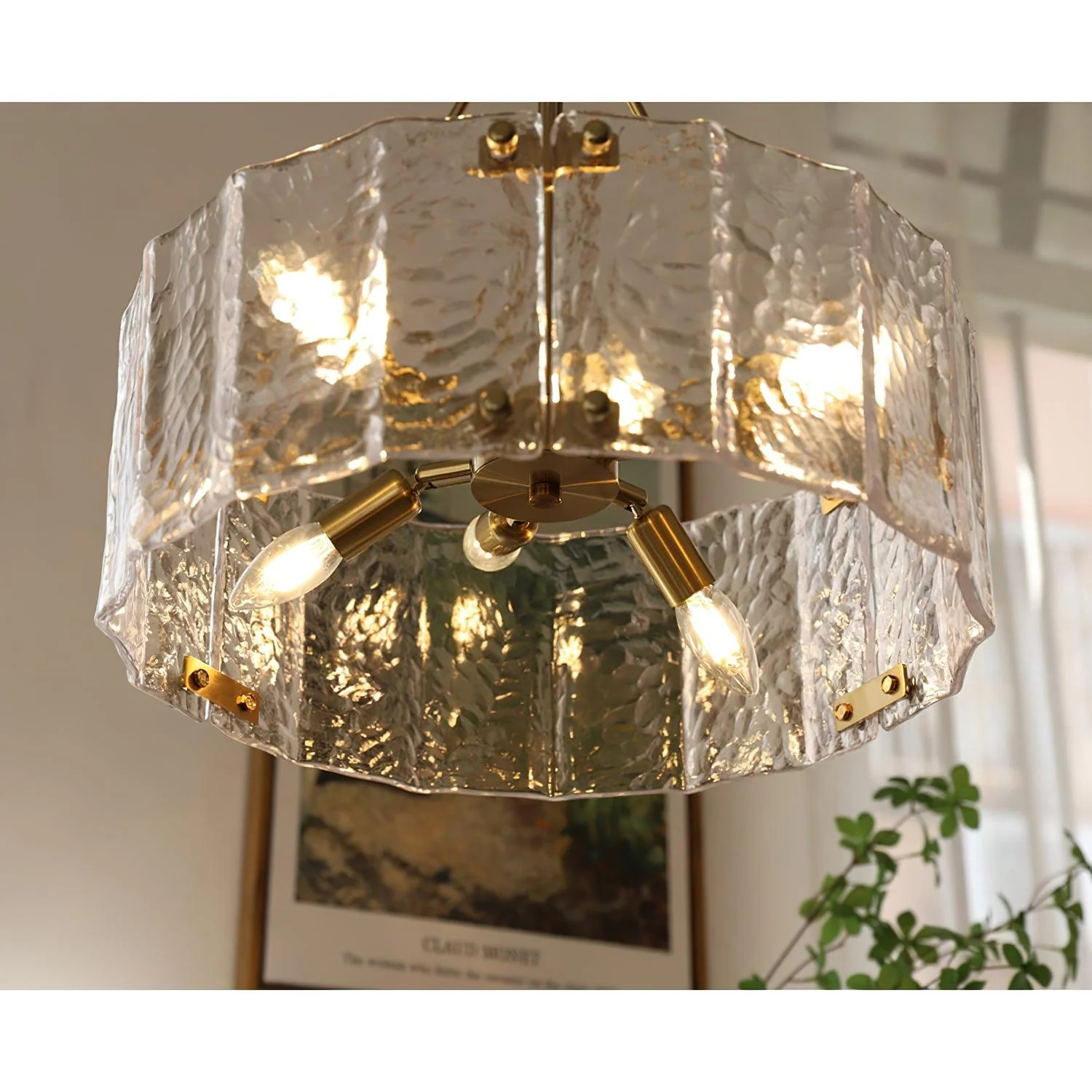 Lustra Chandelier Calvert Clear Textured Glass - Image 16