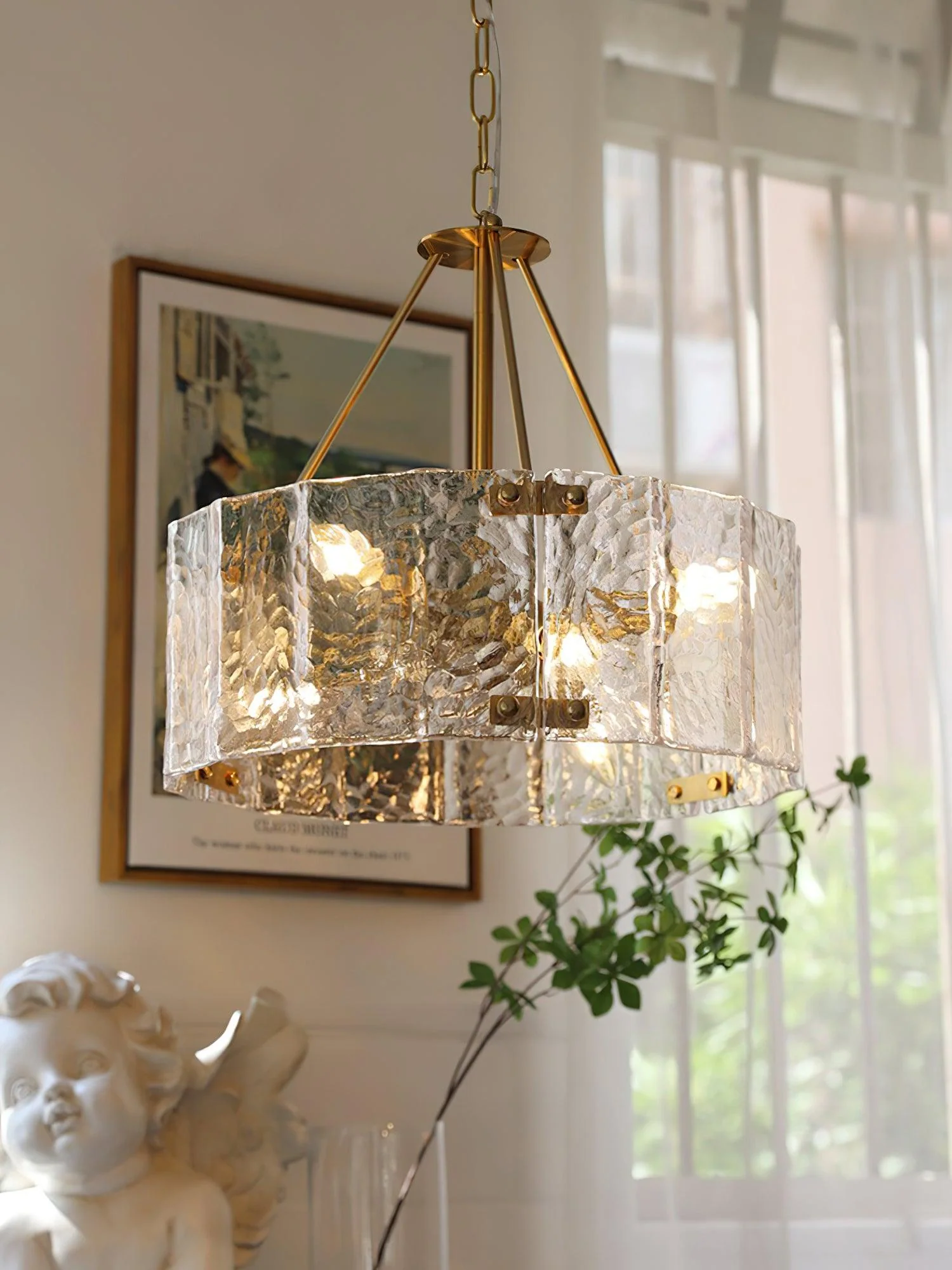 Lustra Chandelier Calvert Clear Textured Glass - Image 4
