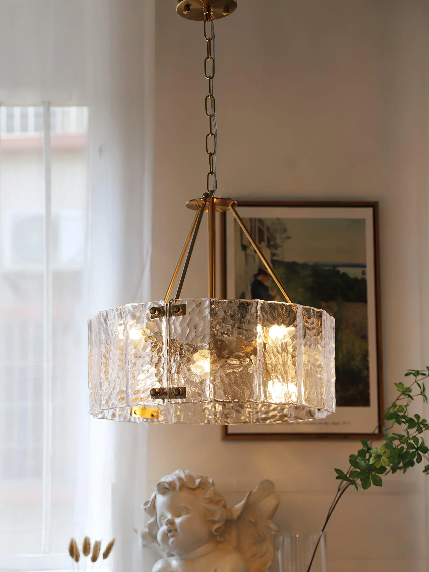 Lustra Chandelier Calvert Clear Textured Glass - Image 8