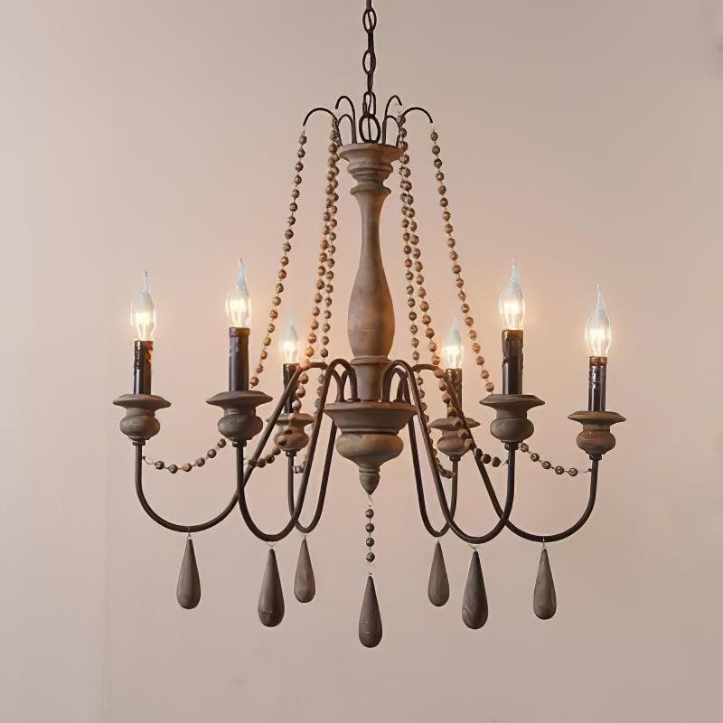 Lustra Chandelier Candle Scroll Arm Rustic - Image 33