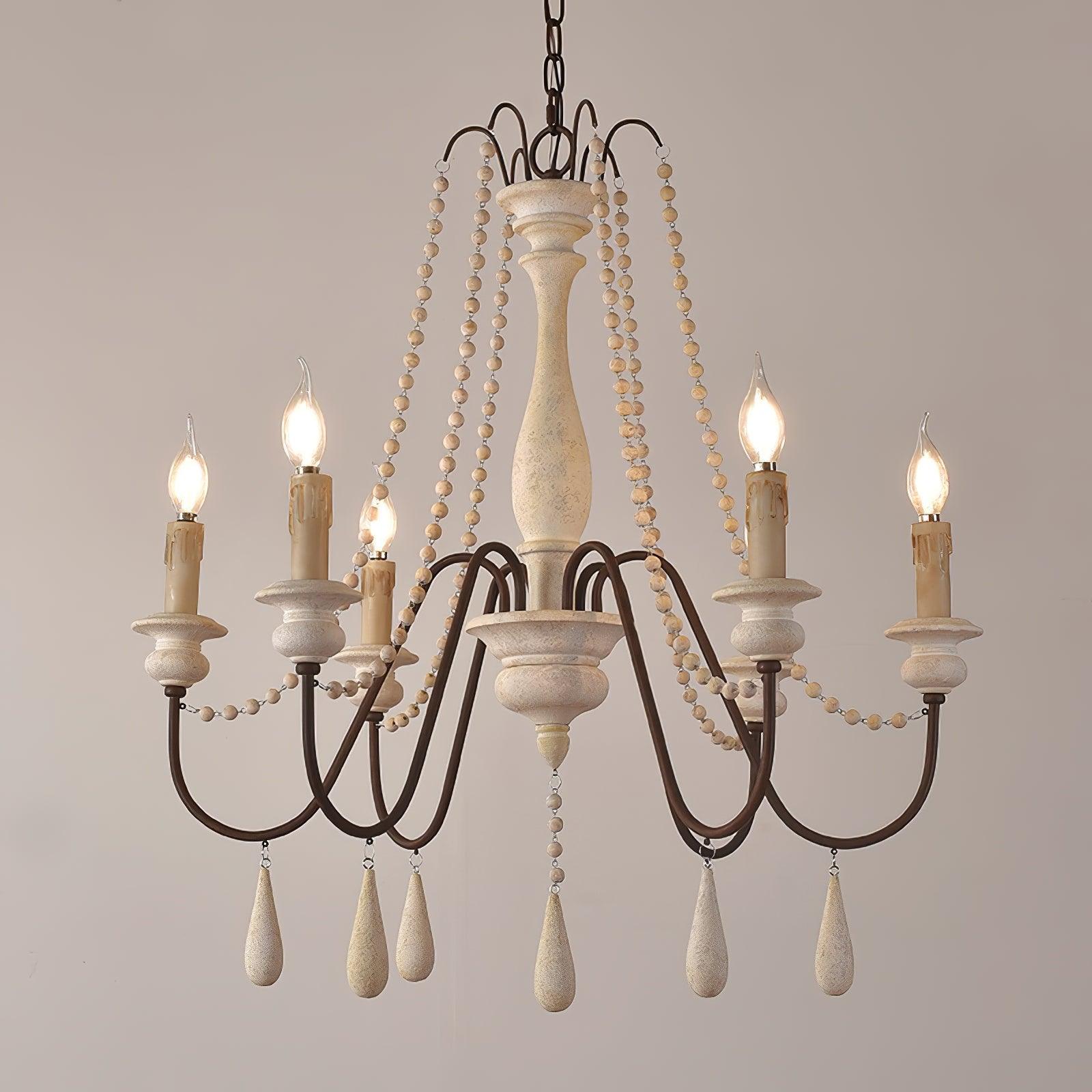 Lustra Chandelier Candle Scroll Arm Rustic - Image 46