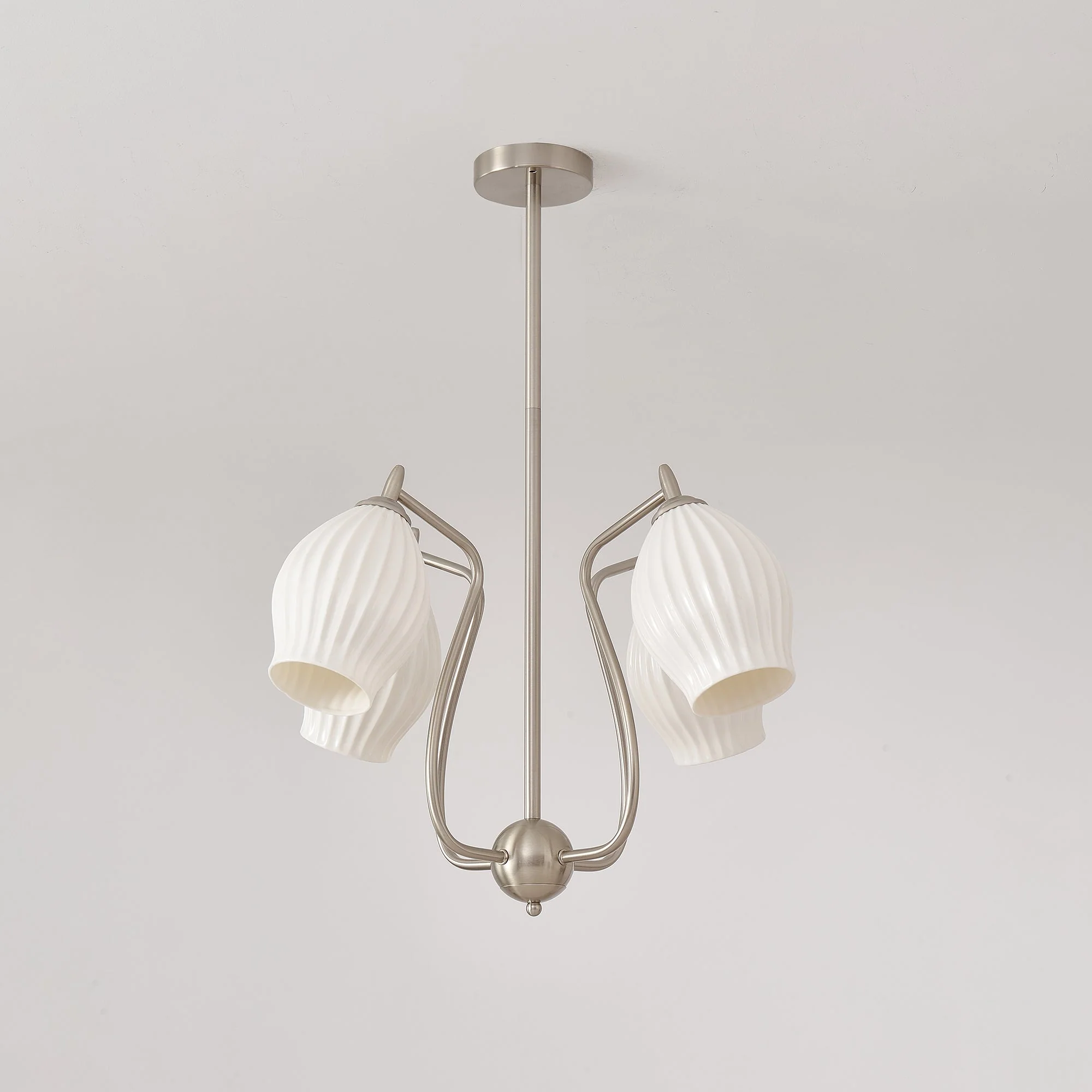 Lustra Chandelier Ceramic Ribbed Sculptural Glass Elegant - Image 38