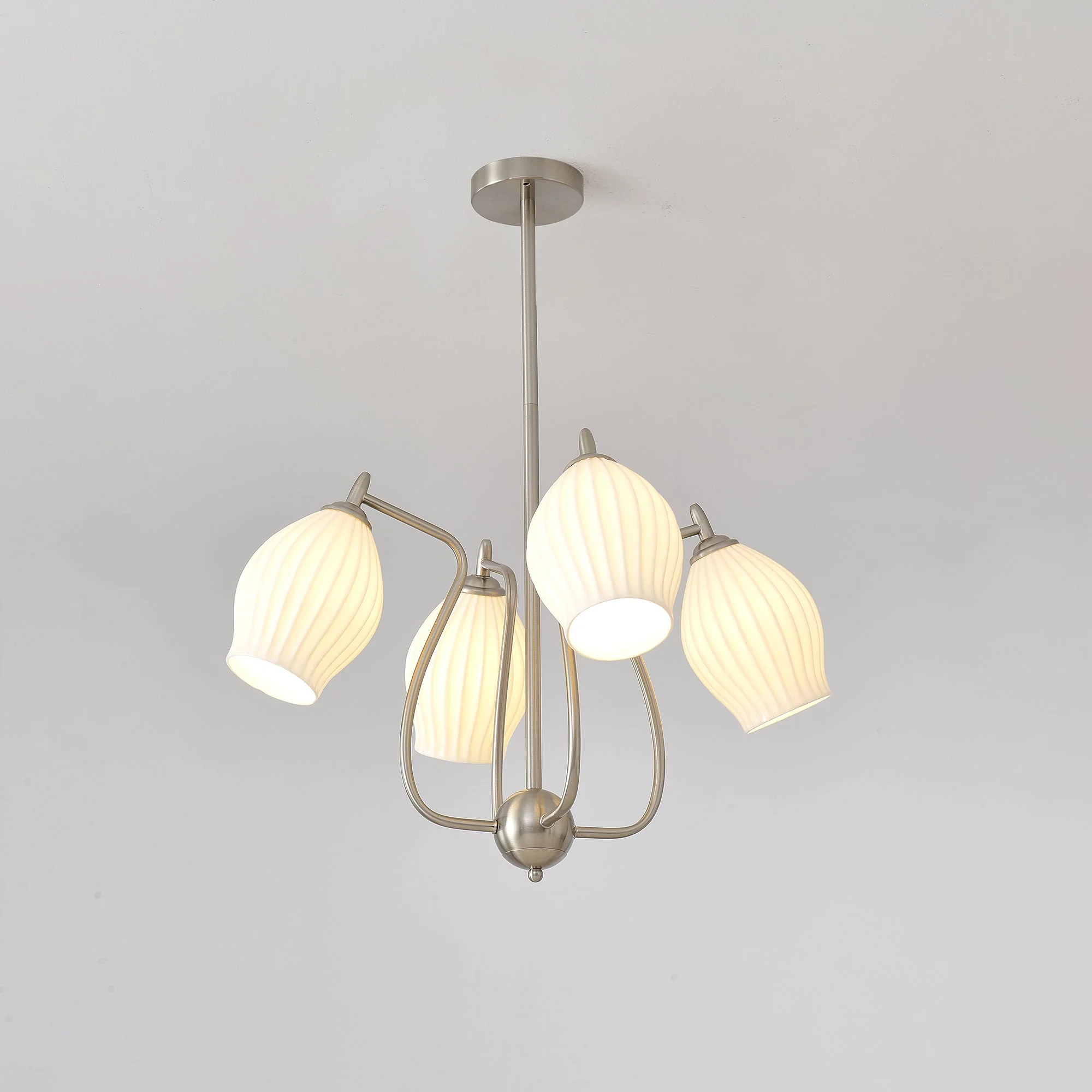Lustra Chandelier Ceramic Ribbed Sculptural Glass Elegant - Image 39