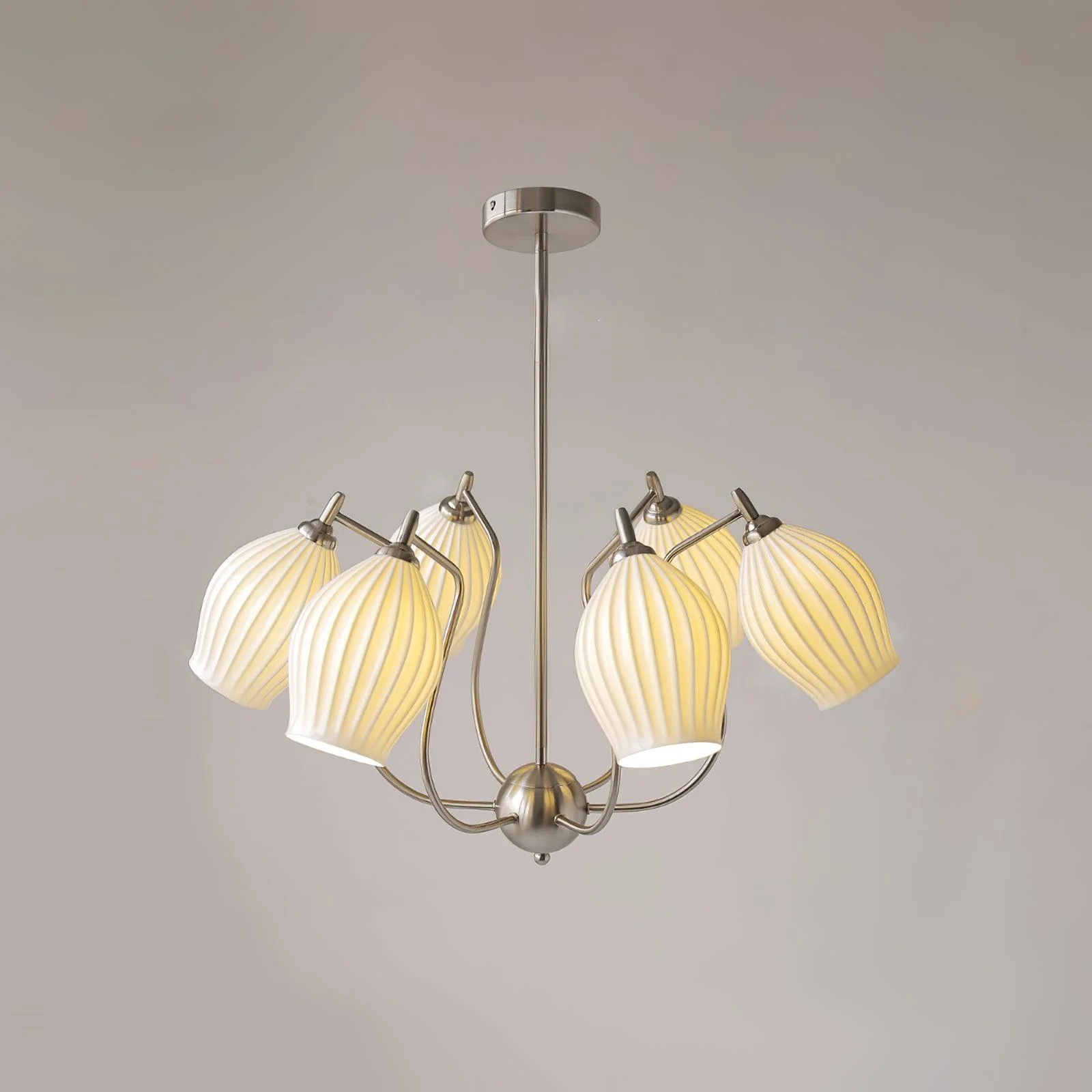 Lustra Chandelier Ceramic Ribbed Sculptural Glass Elegant - Image 44