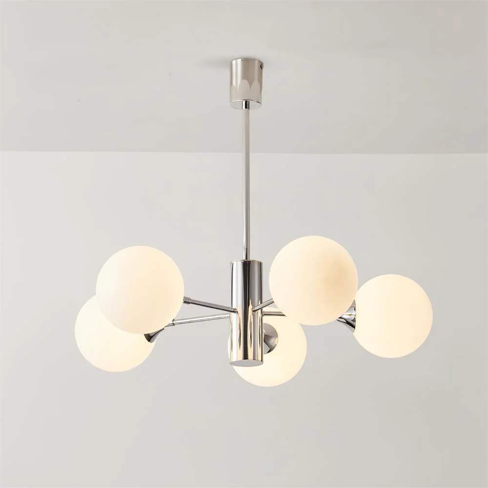 Lustra Chandelier Chrome Glass Globe - Image 20