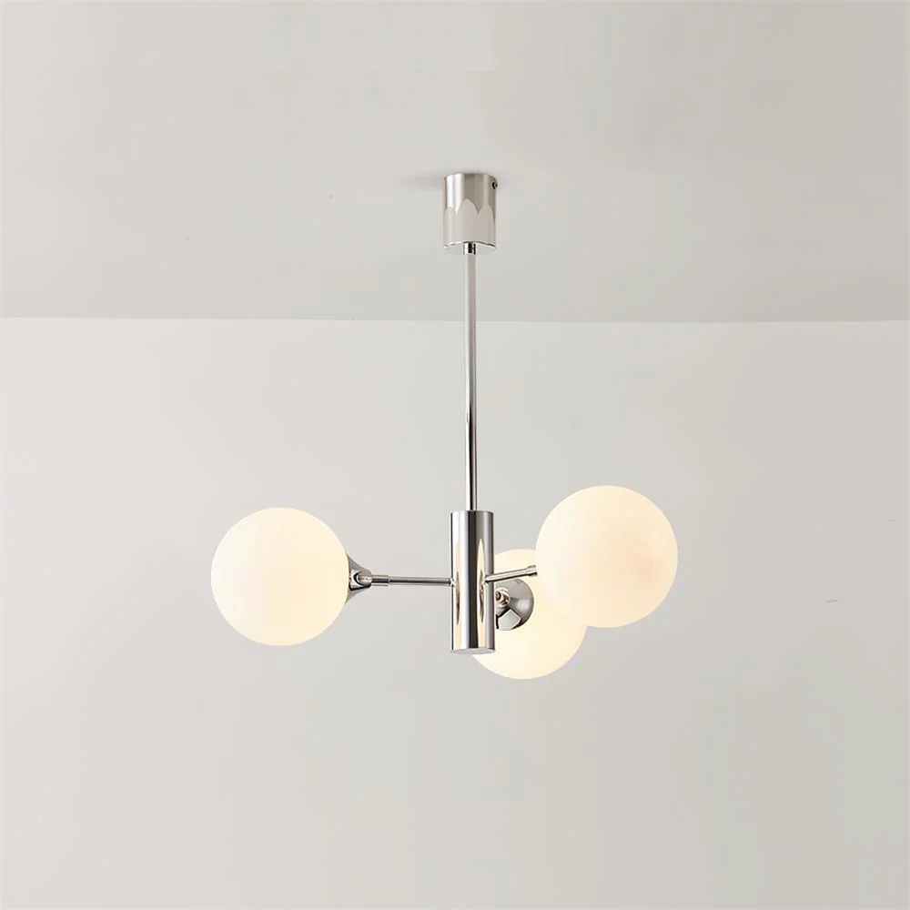 Lustra Chandelier Chrome Glass Globe - Image 8