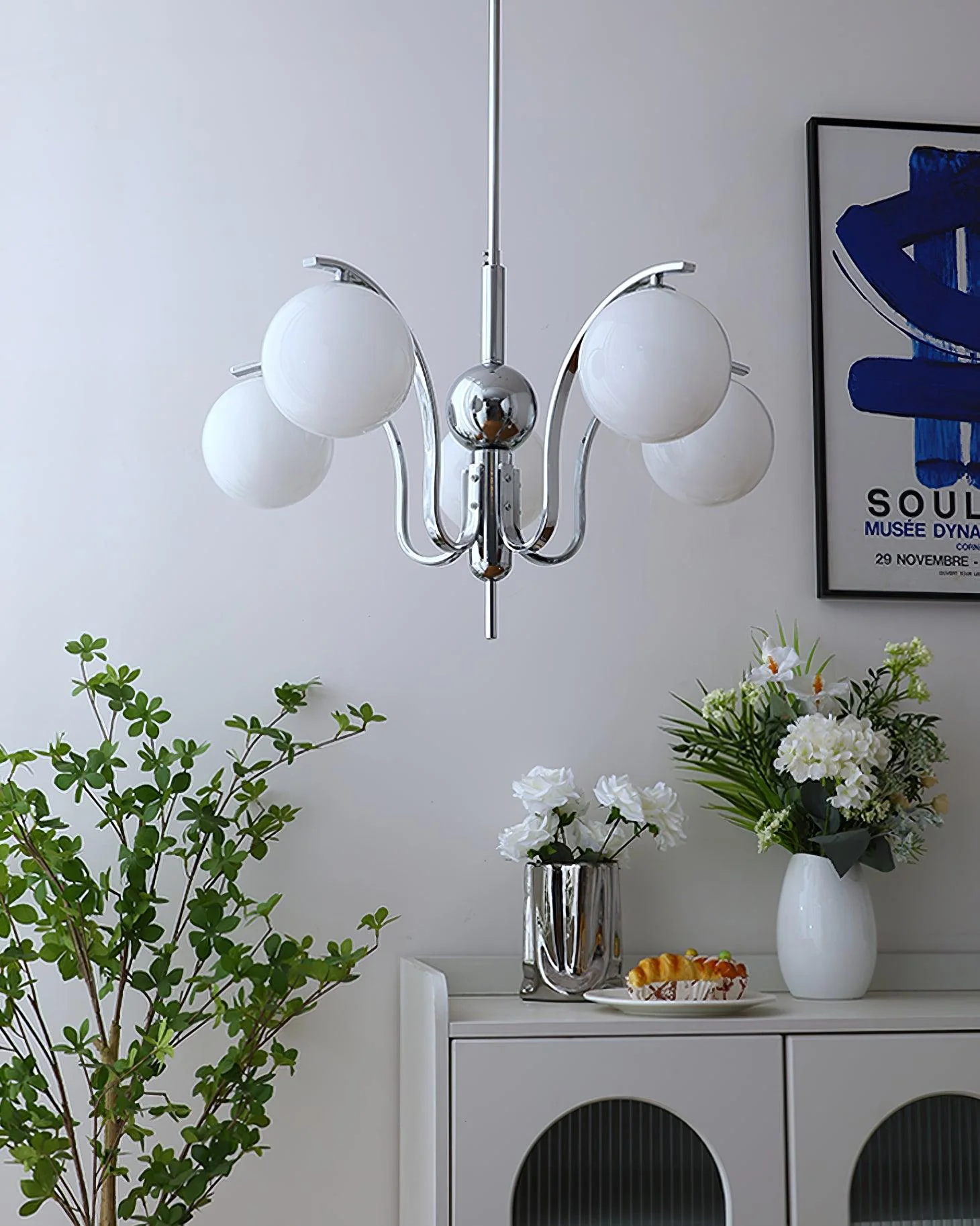 Lustra Chandelier Chrome Glass Modo Deco Elegant - Image 14
