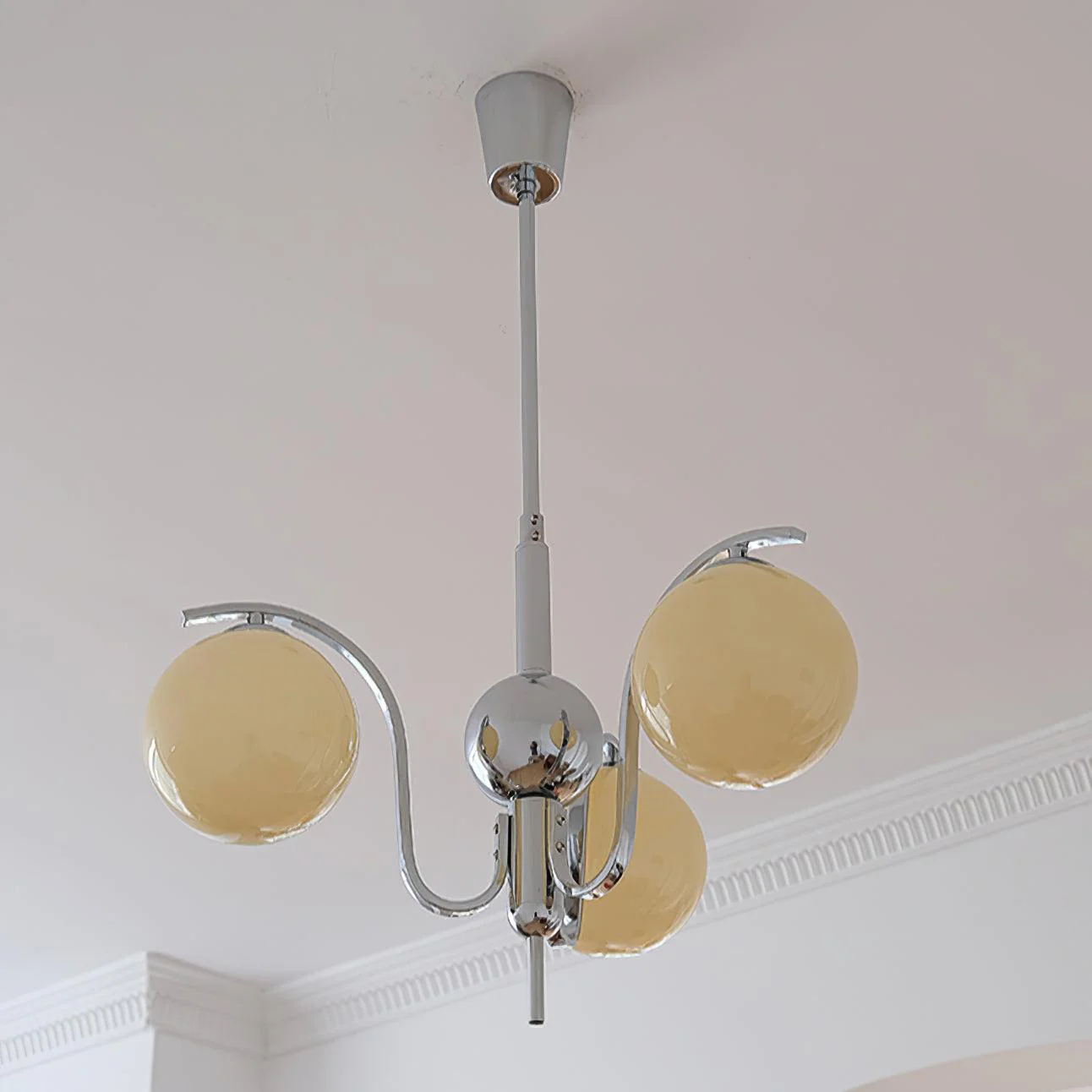 Lustra Chandelier Chrome Glass Modo Deco Elegant - Image 3