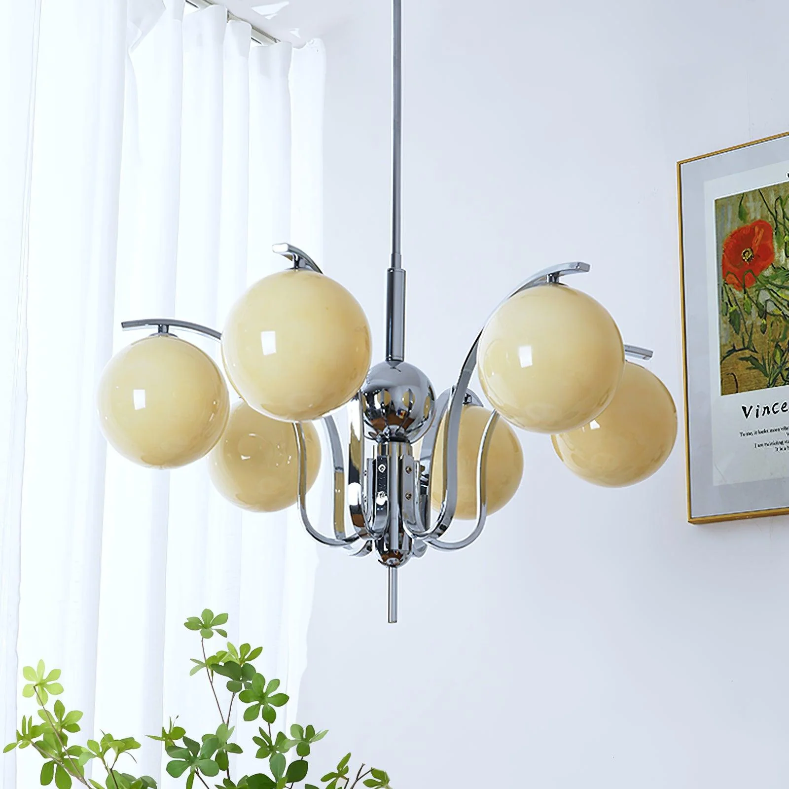 Lustra Chandelier Chrome Glass Modo Deco Elegant - Image 4