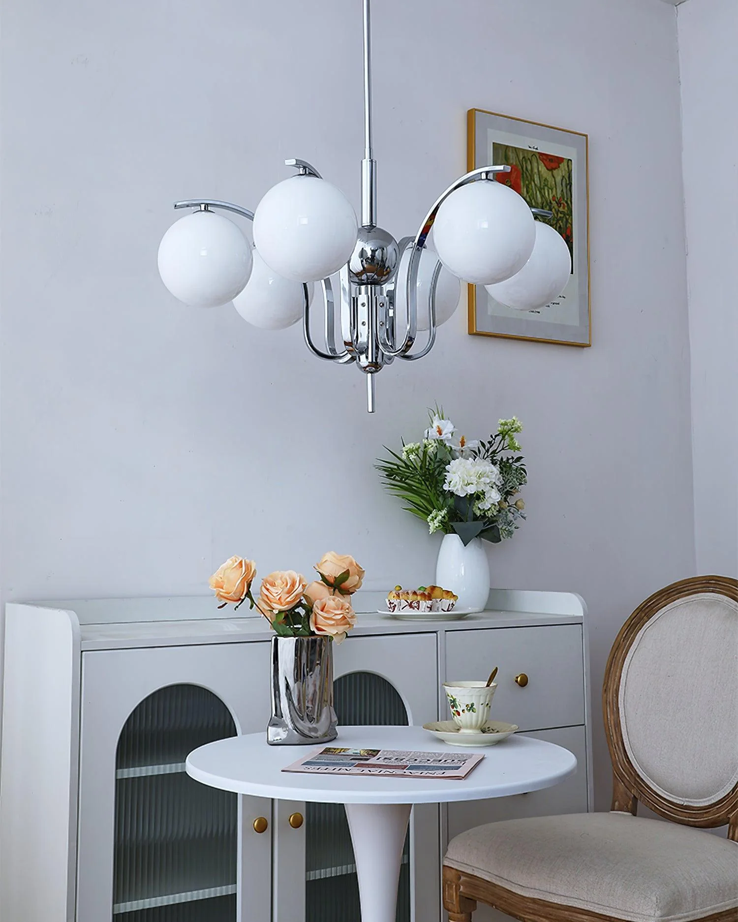 Lustra Chandelier Chrome Glass Modo Deco Elegant - Image 8