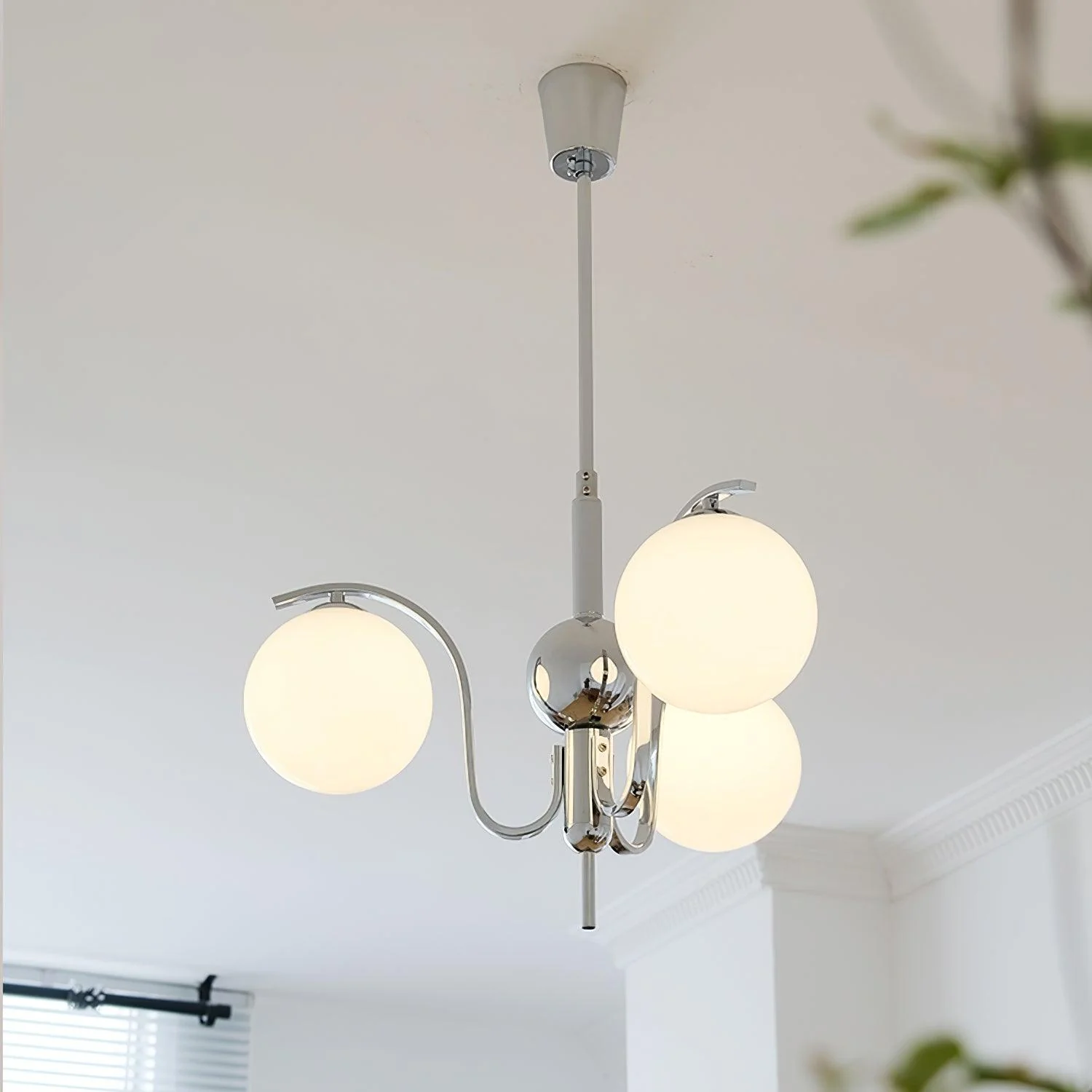 Lustra Chandelier Chrome Glass Modo Deco Elegant - Image 9