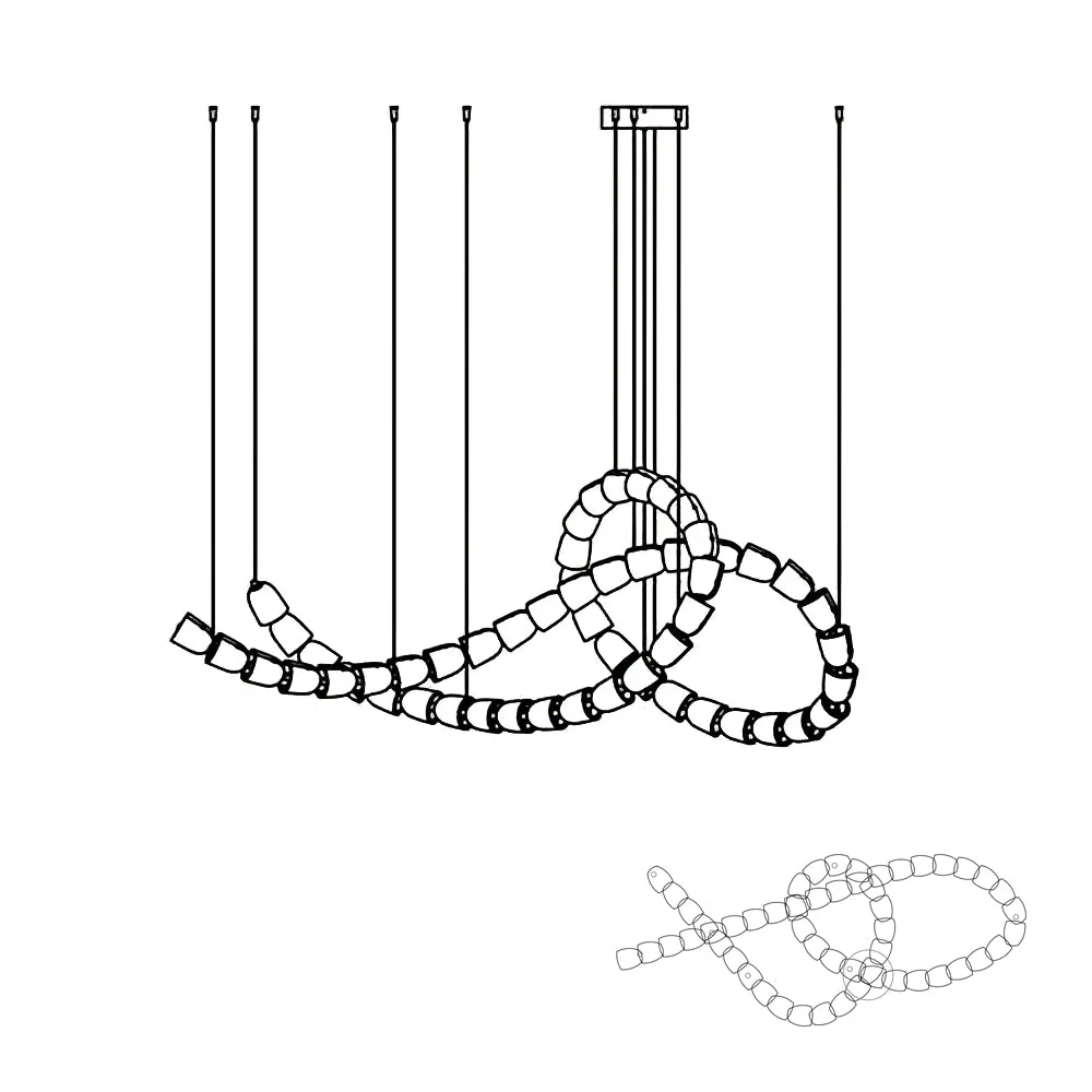Lustra Chandelier Chrome Interlacing Crystal Lines - Image 17