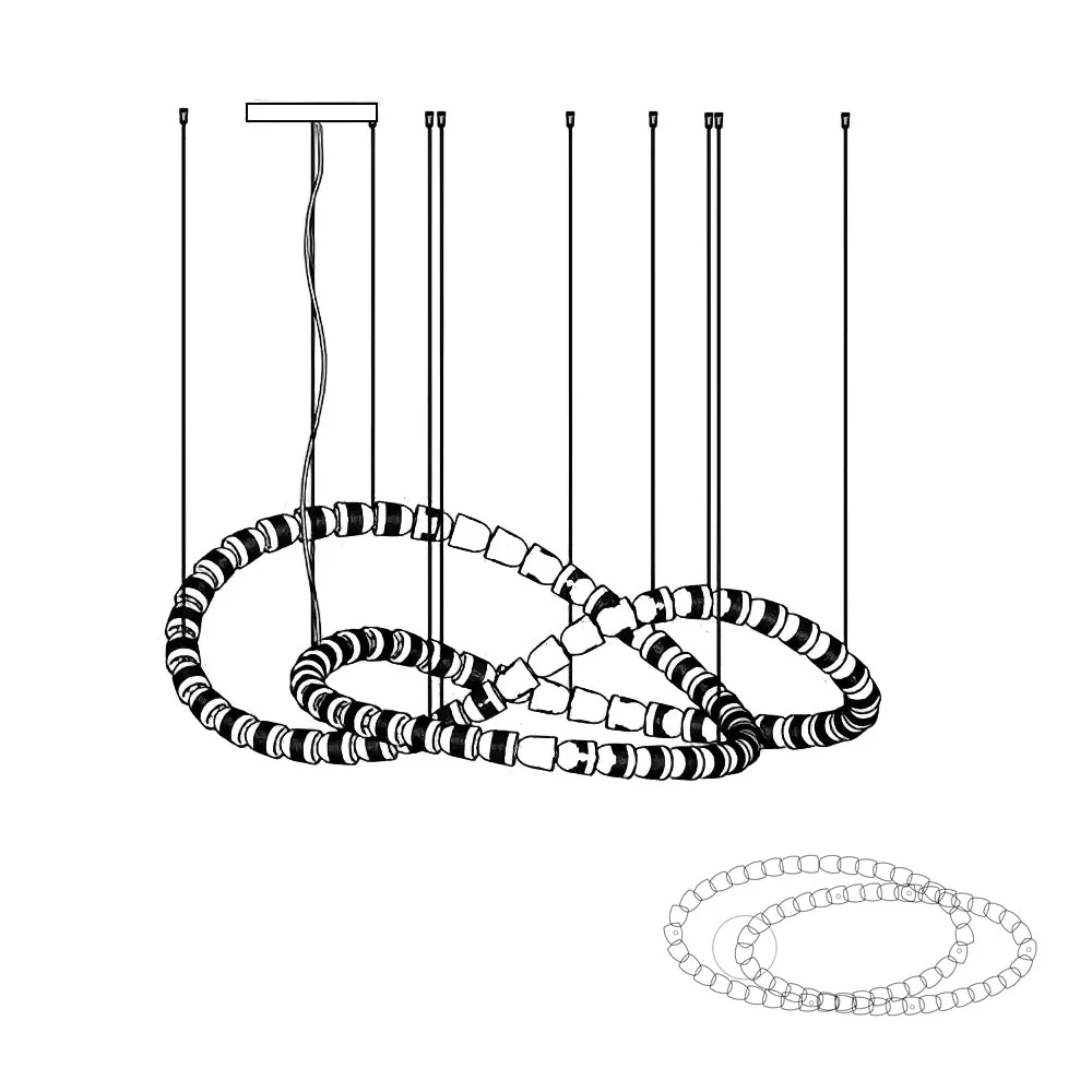 Lustra Chandelier Chrome Interlacing Crystal Lines - Image 20