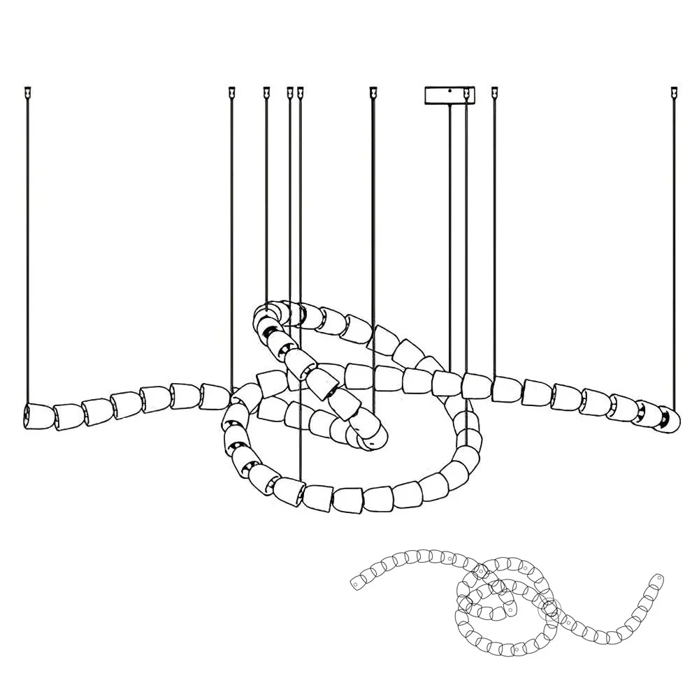 Lustra Chandelier Chrome Interlacing Crystal Lines - Image 36