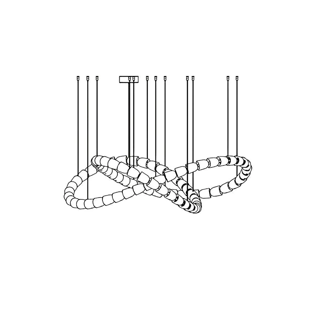 Lustra Chandelier Chrome Interlacing Crystal Lines - Image 6